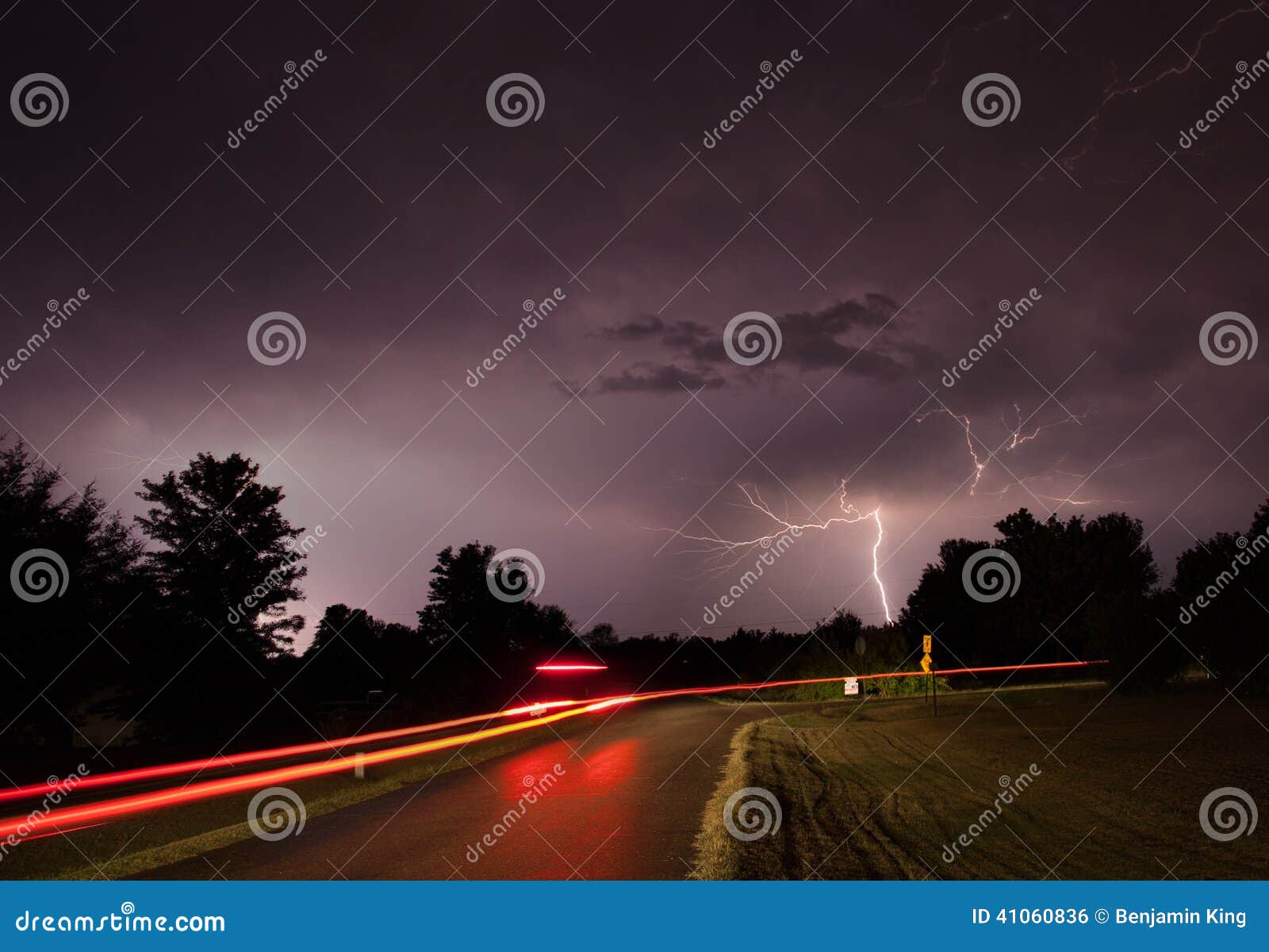 Lightning Strike stock photo. Image of scene, rain, field 41060836