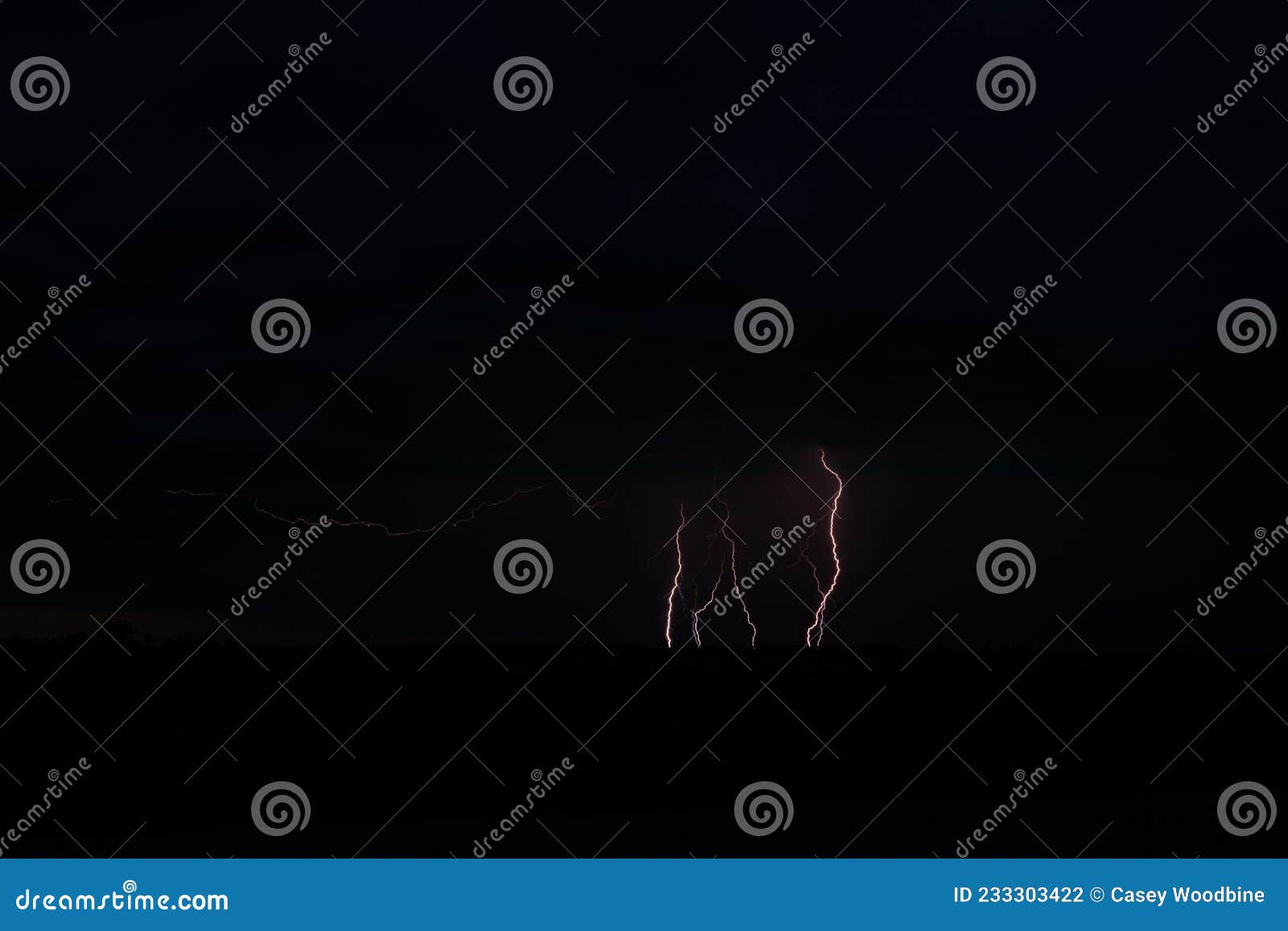 lightning strikes at commencement of la nina in central victoria australia, spring 2021