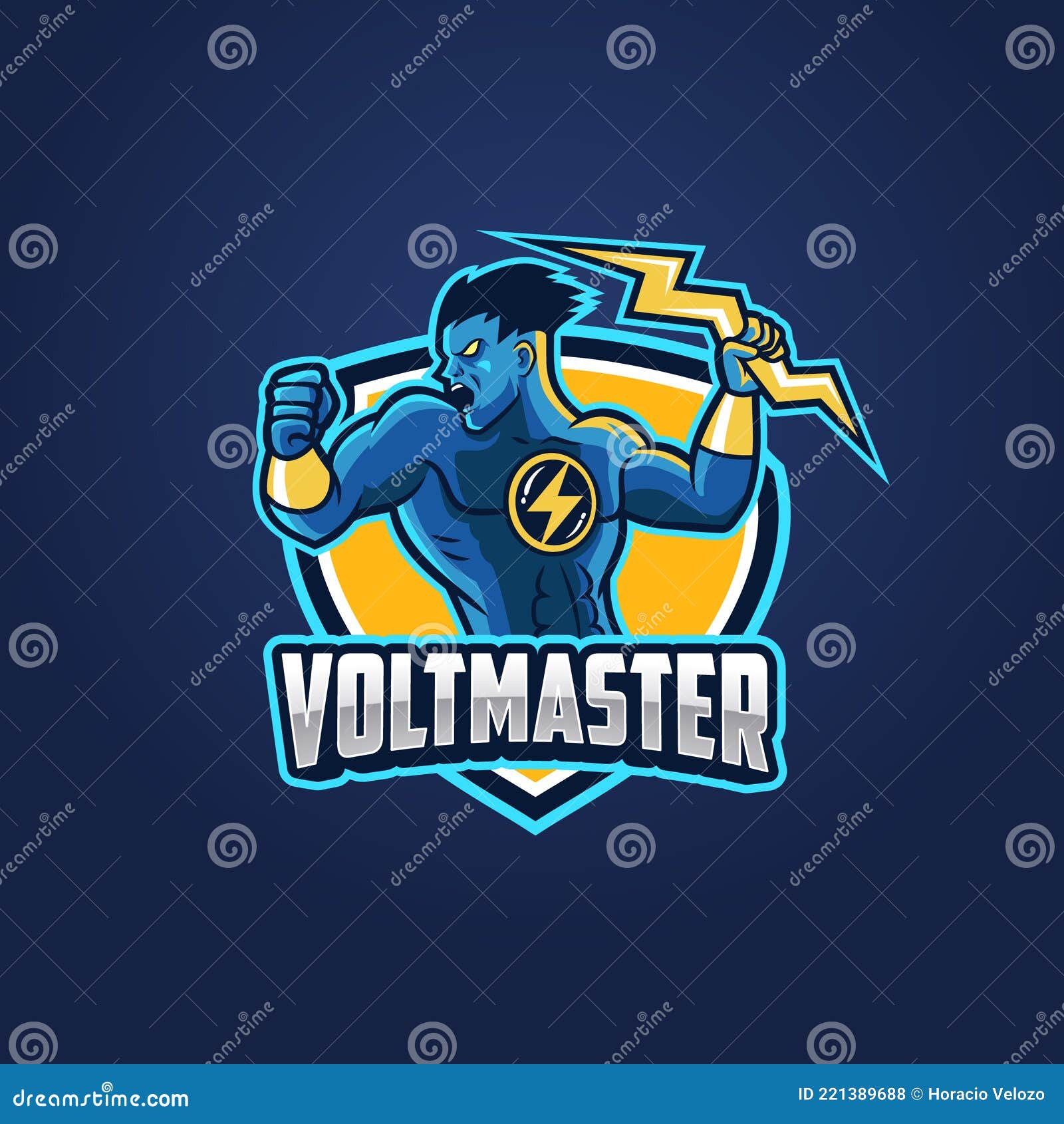 Lightning Superhero Mascot Esport Logo Stock Vector - Illustration of  mascot, esport: 221389688