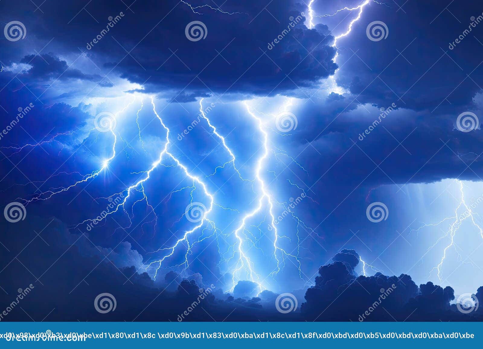 Lightning Thunderstorm Flash Over the Night Sky Background, Ai 