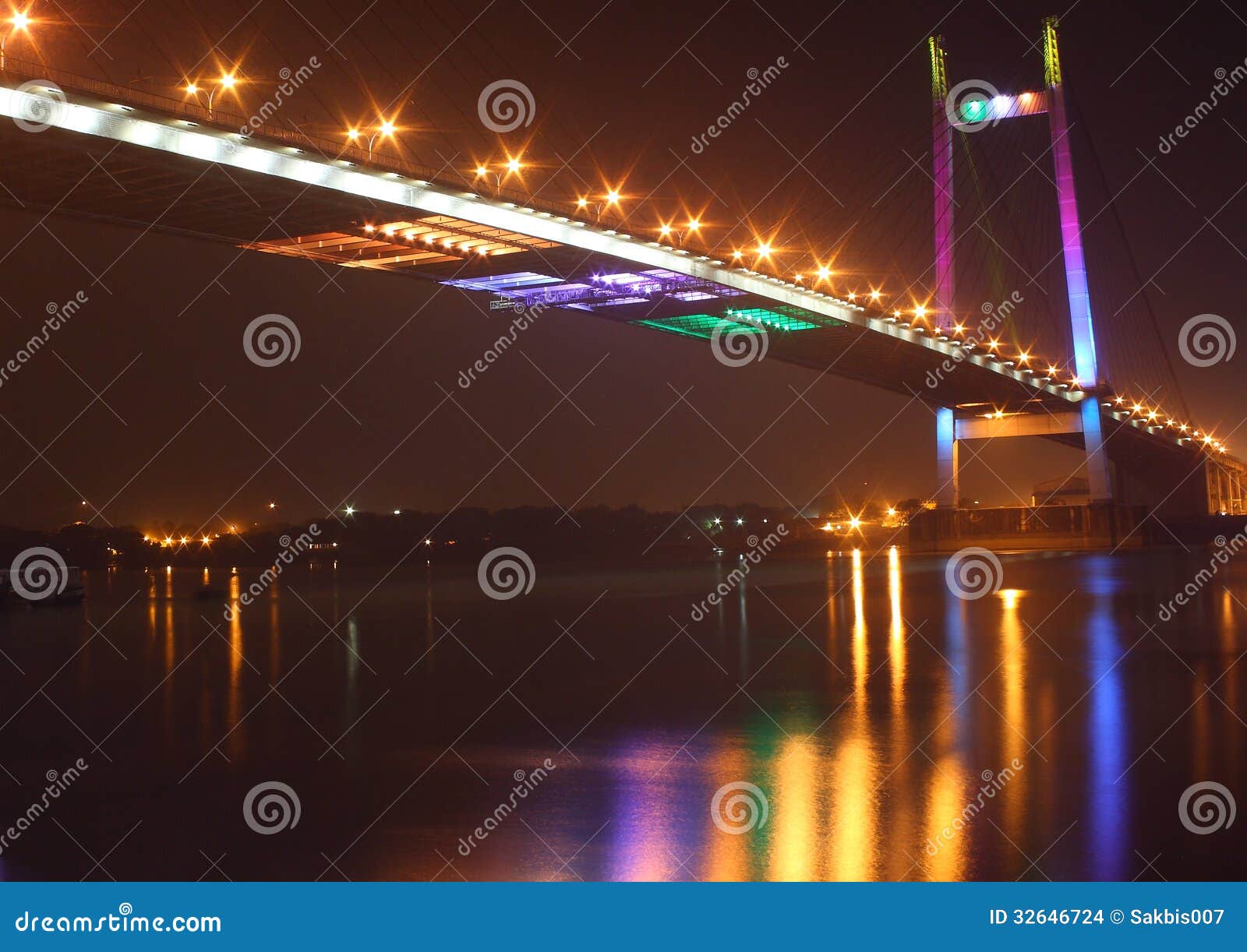 Lights on river stock photo. Image of colors, colorful 32646724