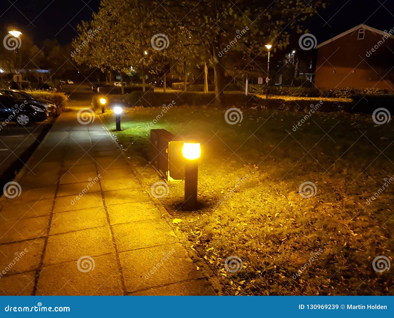 Lights on Car Park stock image. Image of office, lights 130969239