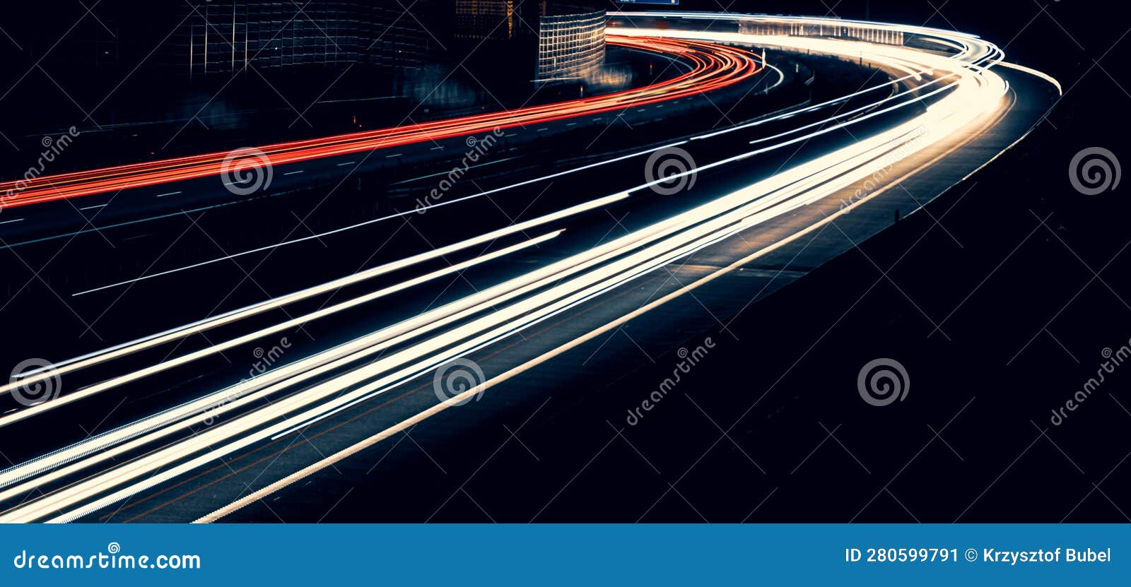 Lights of Cars Driving at Night. Long Exposure Stock Image Image of speed, traffic 280599791