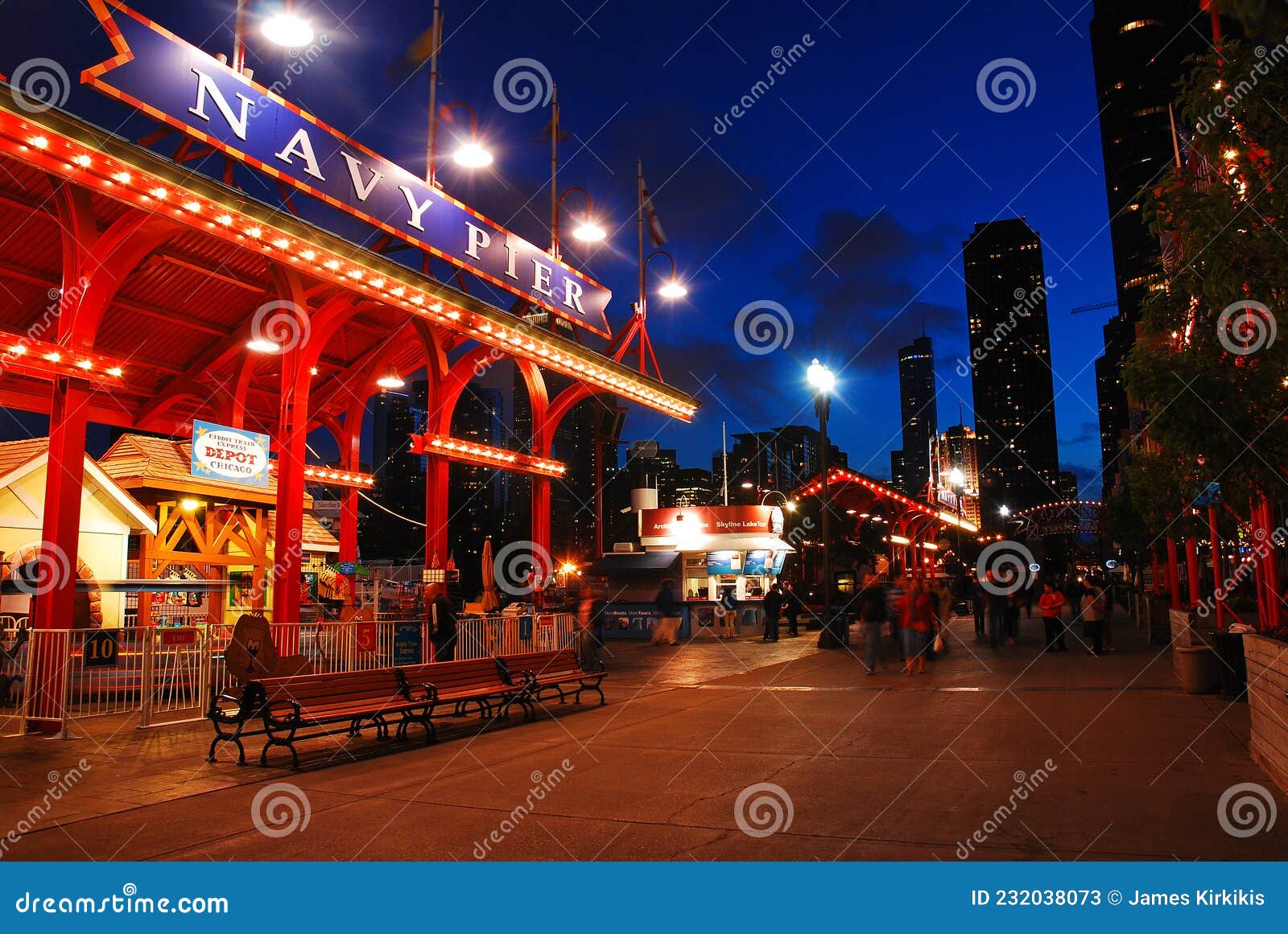 Navy Pier on the Lakeshore of Chicago Editorial Stock Photo Image of