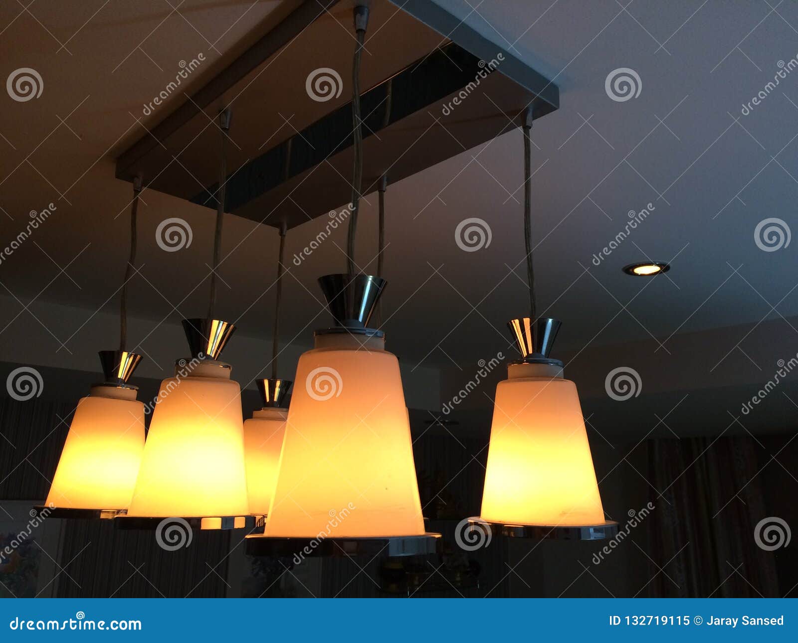 Lights Shine Bright The Lamps Provide Illumination At Night