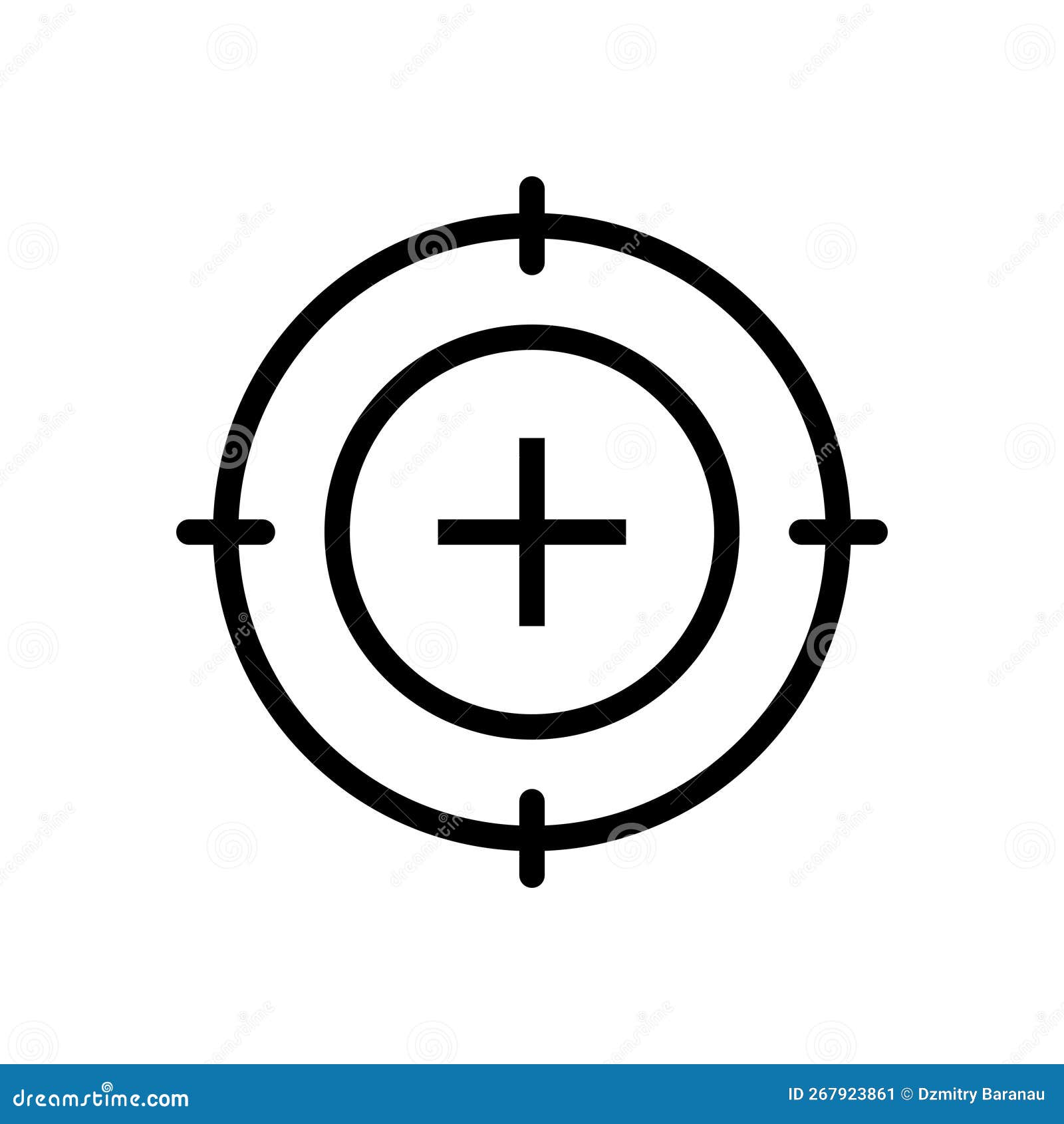 Cible De Tireur D'élite. Cible En Croix. Icône De Vue Isolée Sur Fond  Blanc. Cible De Fusil Et De Fusil. Icône De Contour D'objectif Militaire.  Logo Pour L'armée Et L'arme De Chasse.