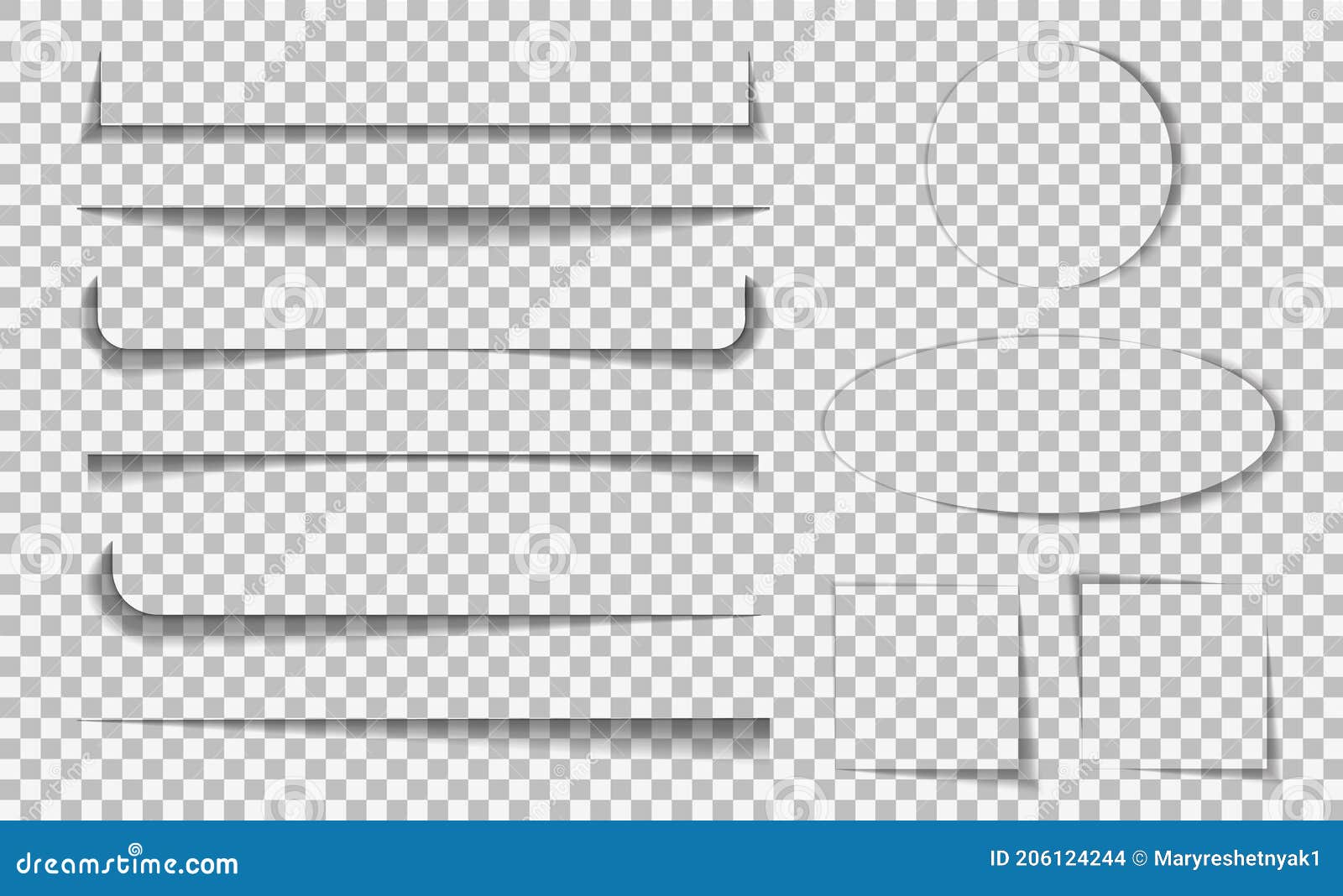 Ligne Diviseur De Page. Separateur De Lignes Ombre Pour La Page Web Du  Design Ou La Feuille De Papier Sur Le Fond Transparent. Pla Illustration de  Vecteur - Illustration du ramassage, réaliste