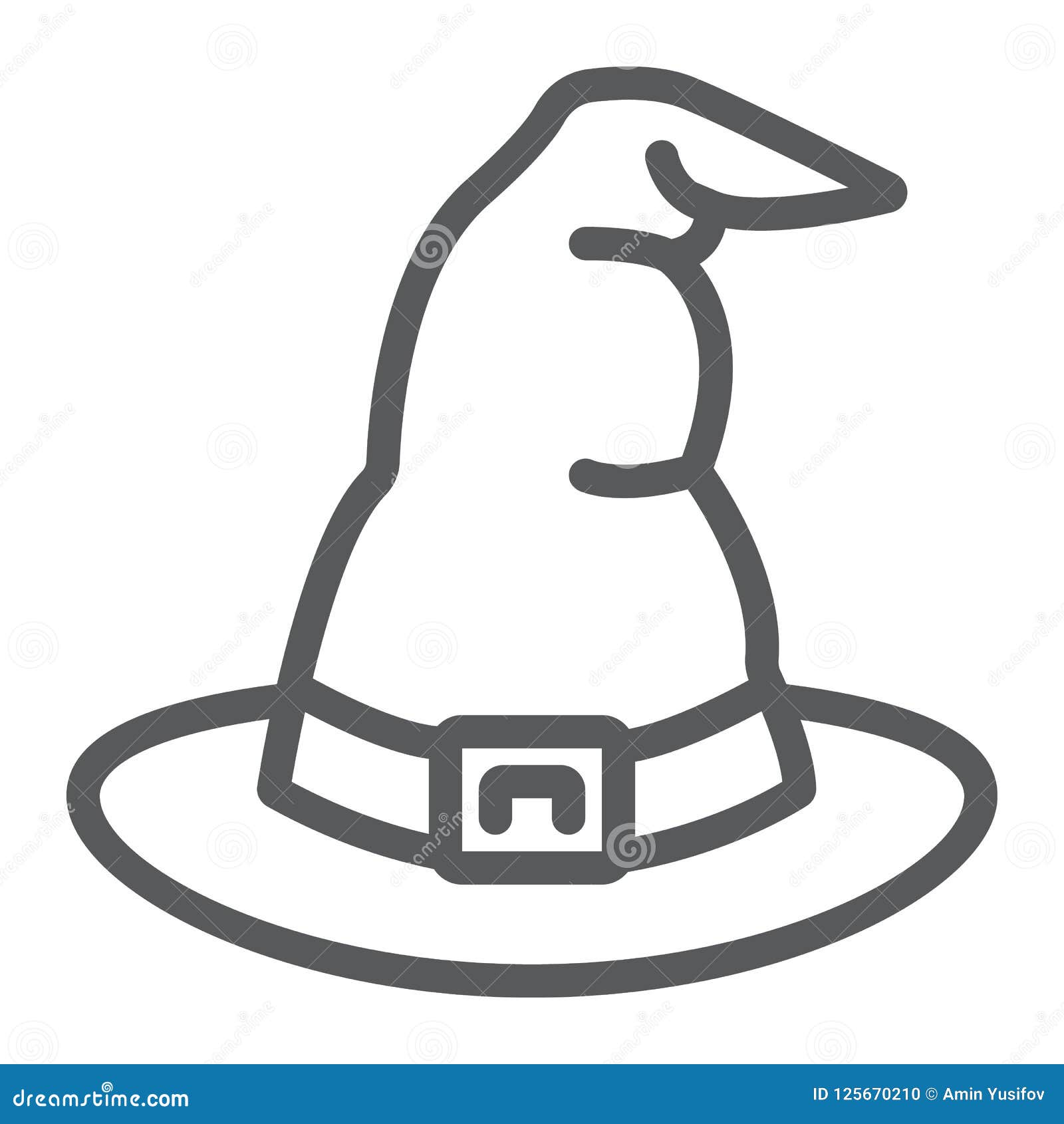 Halloween Chapeau De Sorcière Dessin Ligne Icône De Chapeau De Sorcière, Costume Et Halloween, Signe De Magicien, Graphiques De Vecteur, Un Modèle Linéaire Sur Un Fon Illustration de Vecteur - Illustration du vacances, magie: 125670210