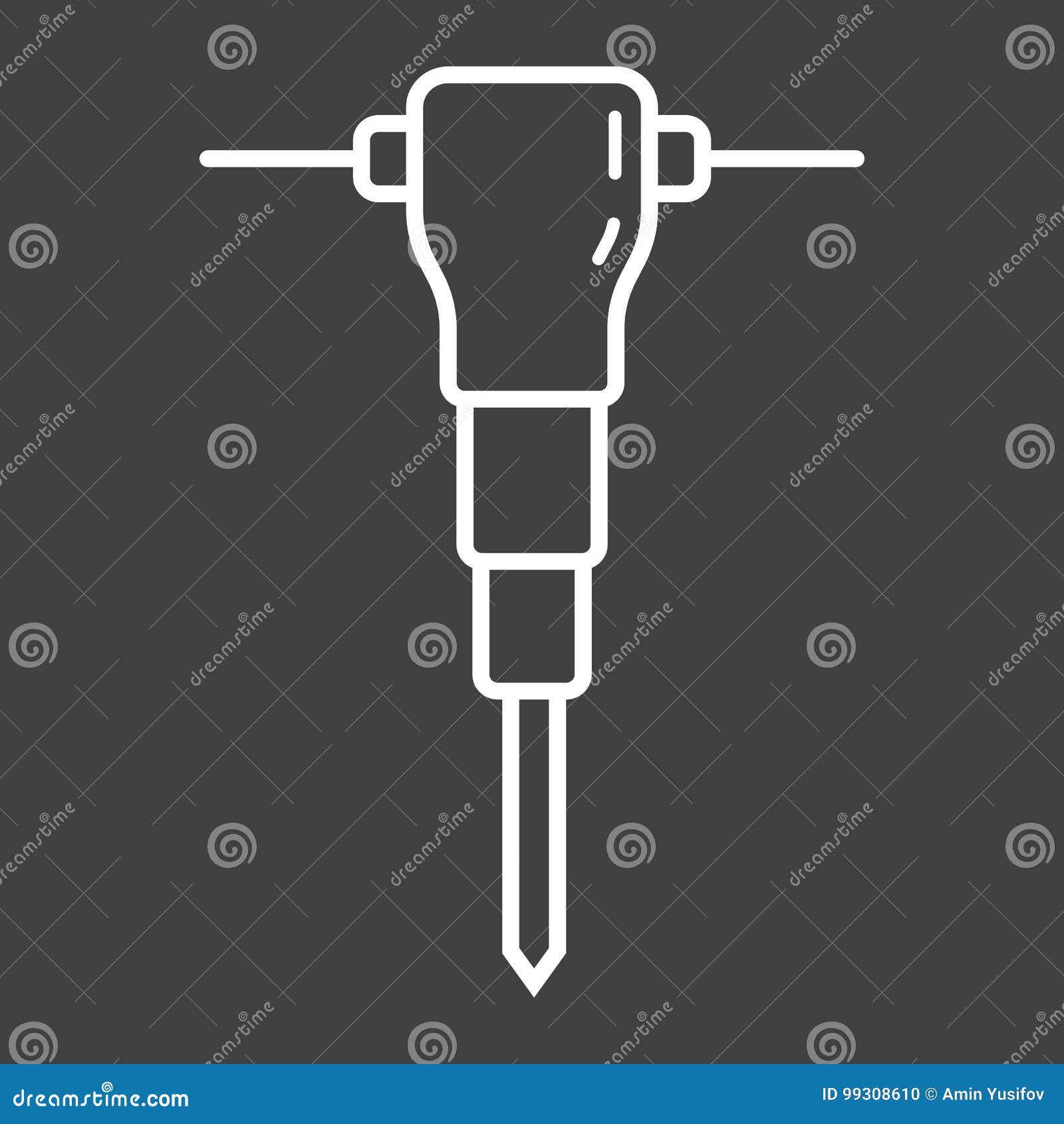 Ligne Icône, Réparation De Marteau Piqueur De Construction De Construction  Illustration de Vecteur - Illustration du illustration, action: 99308610