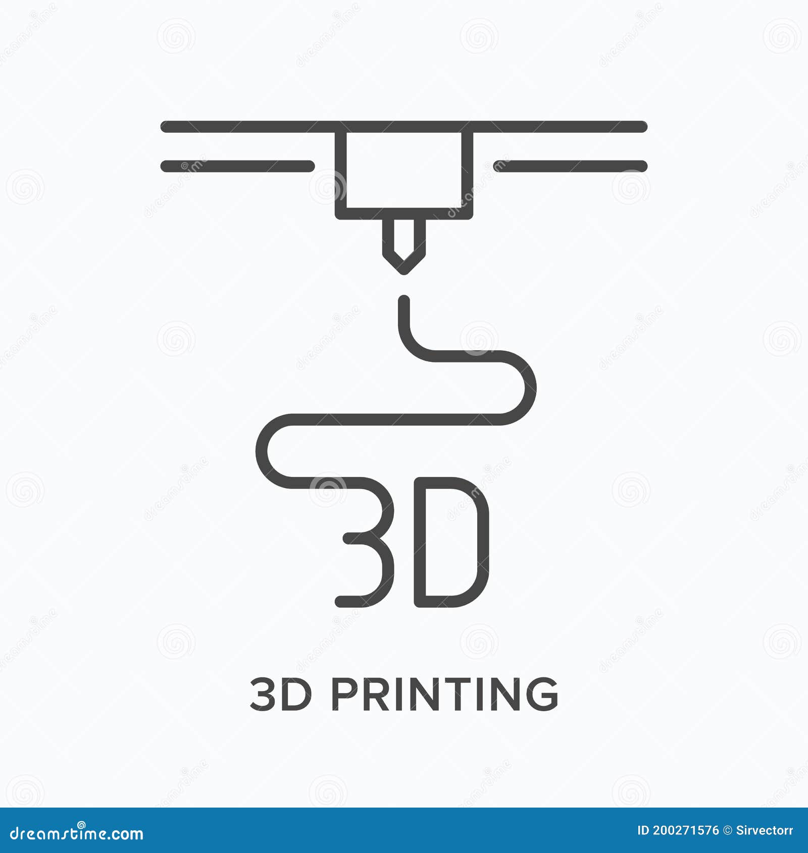 icône linéaire de concept de fabrication additive de vecteur de buse d'imprimante  3d 17504908 Art vectoriel chez Vecteezy