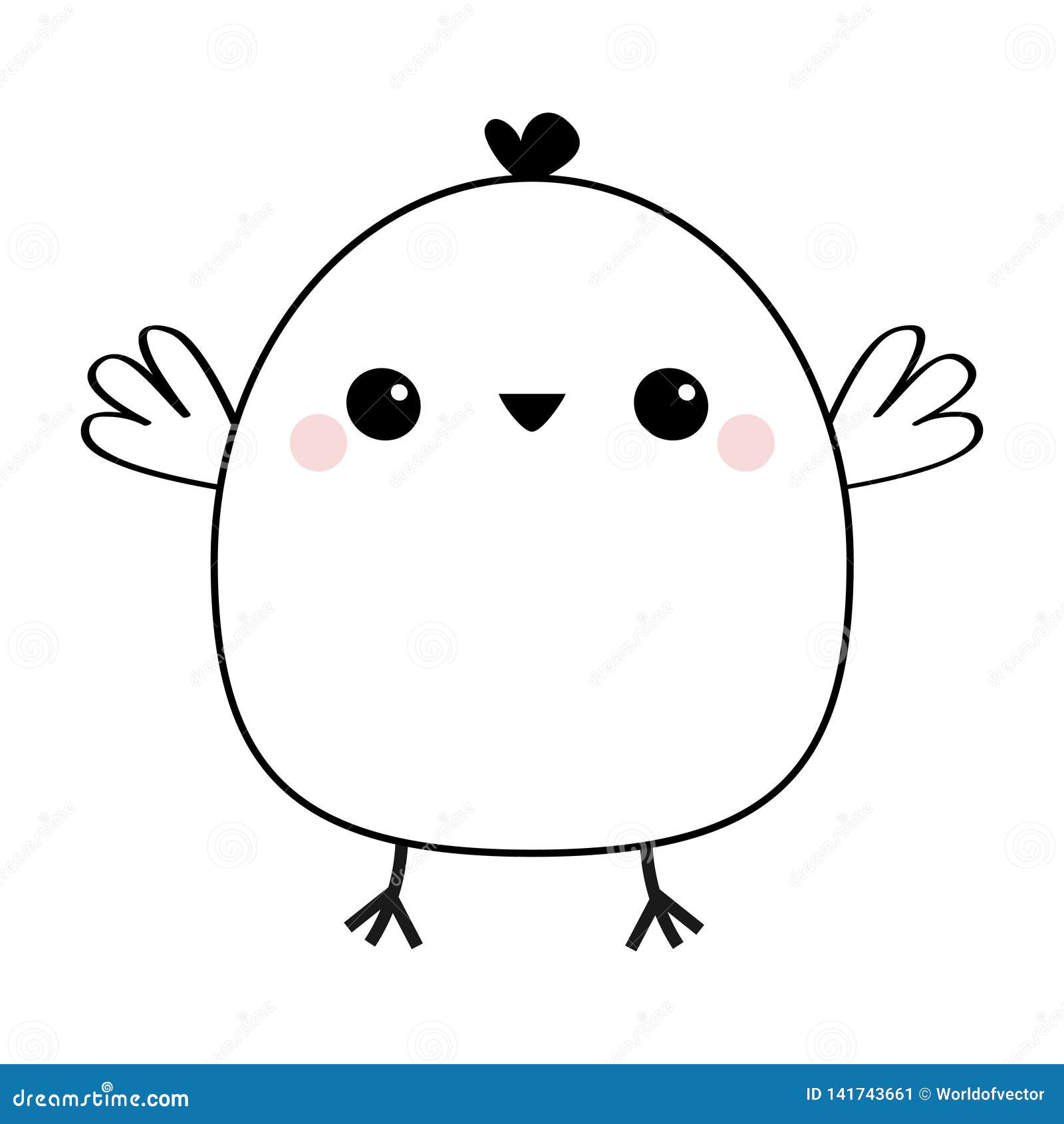 Ligne Principale Icone De Visage D Oiseau De Poulet Caractere Drole De Bebe De Kawaii Mignon De Bande Dessinee Joyeuses Paques Cr Illustration De Vecteur Illustration Du Gosses Cartoon