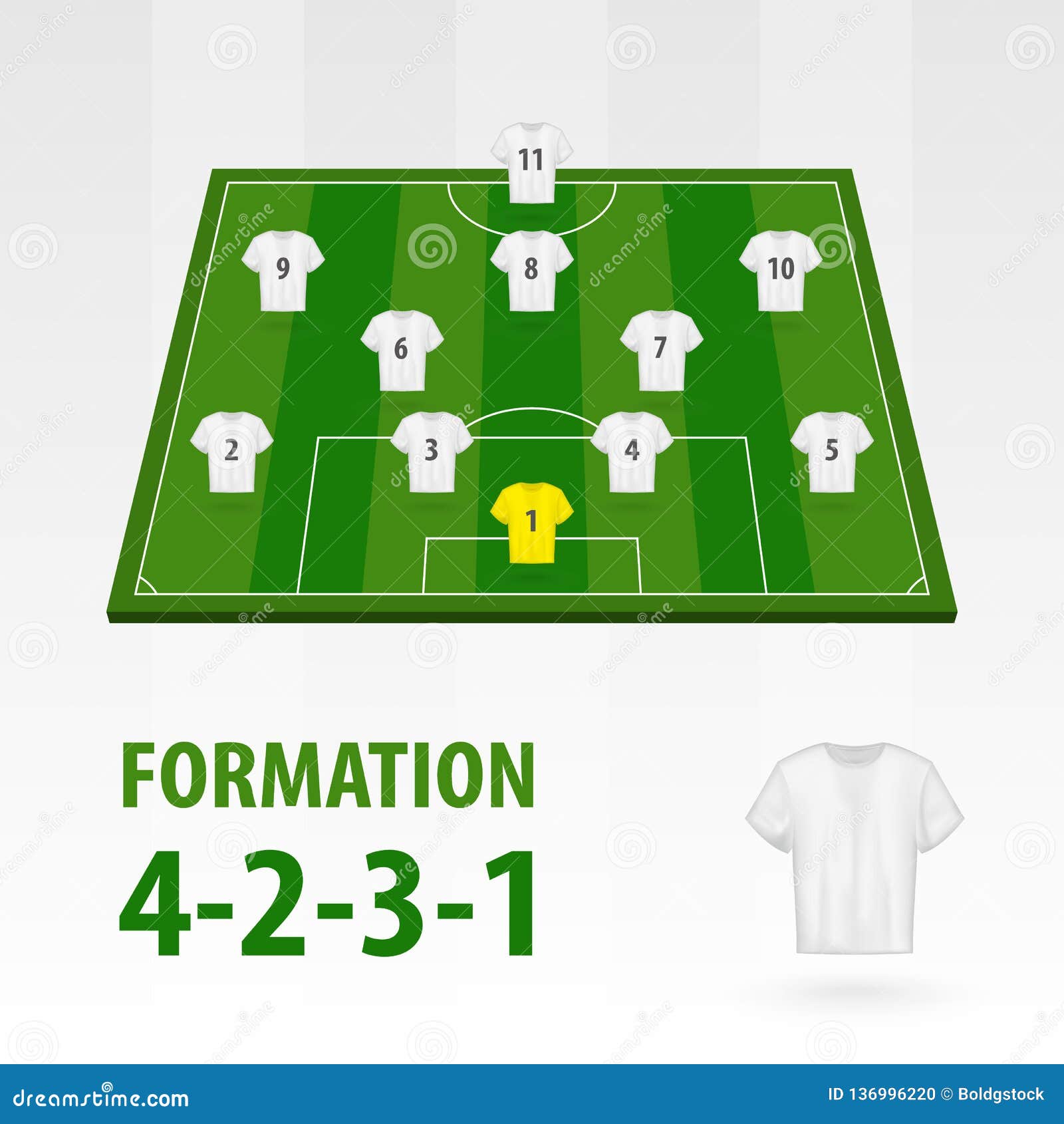Lignes De Joueurs De Football, Formation 4-2-3-1 Demi Stade Du Football