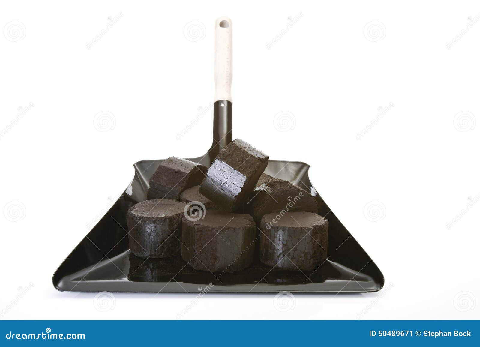 Lignite Briquettes on Dustpan Stock Image - Image of natural, brown:  50489671