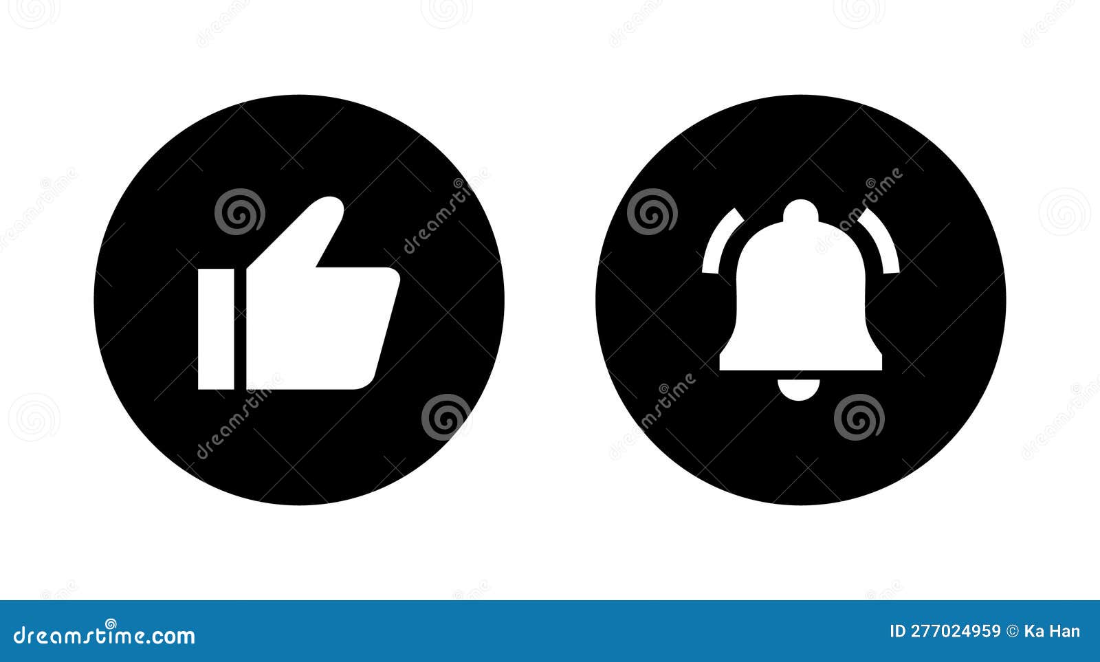 Like and Bell Icon Vector. Youtube Hannel Subscription Elements Stock