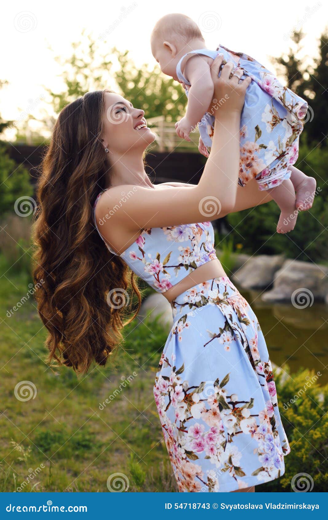 Like Mother Like Daughter. Beautiful Family in Similar Dresses Stock Image  - Image of hair, cute: 54718743
