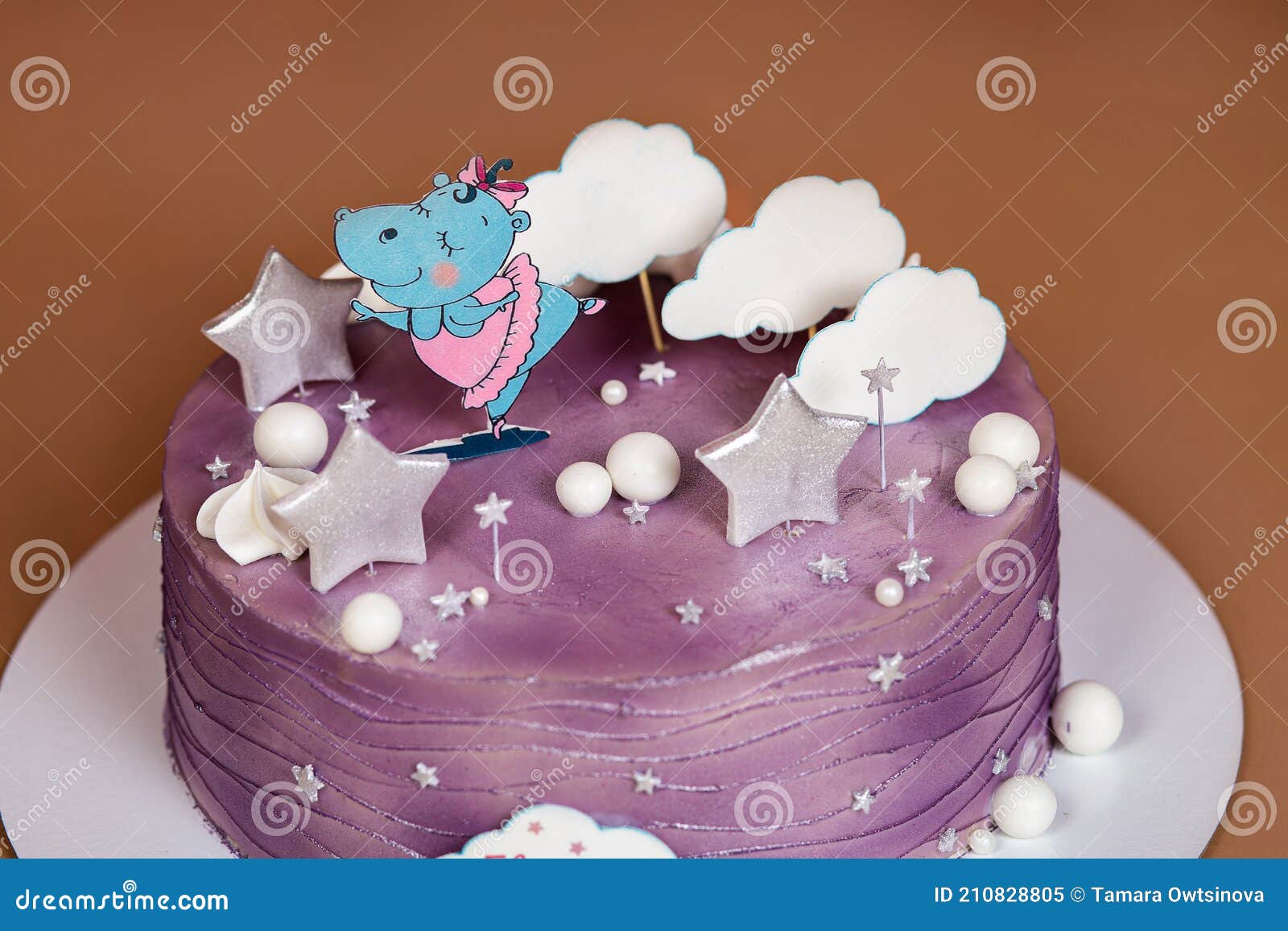 Rainbow Theme Cake with Clouds by Creme Castle