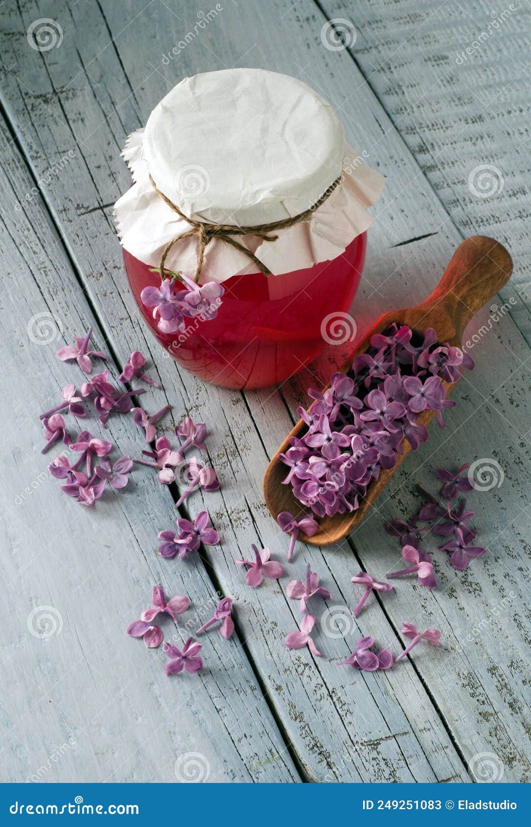 Lilac flowers syrup stock image. Image of glass, sweet 249251083
