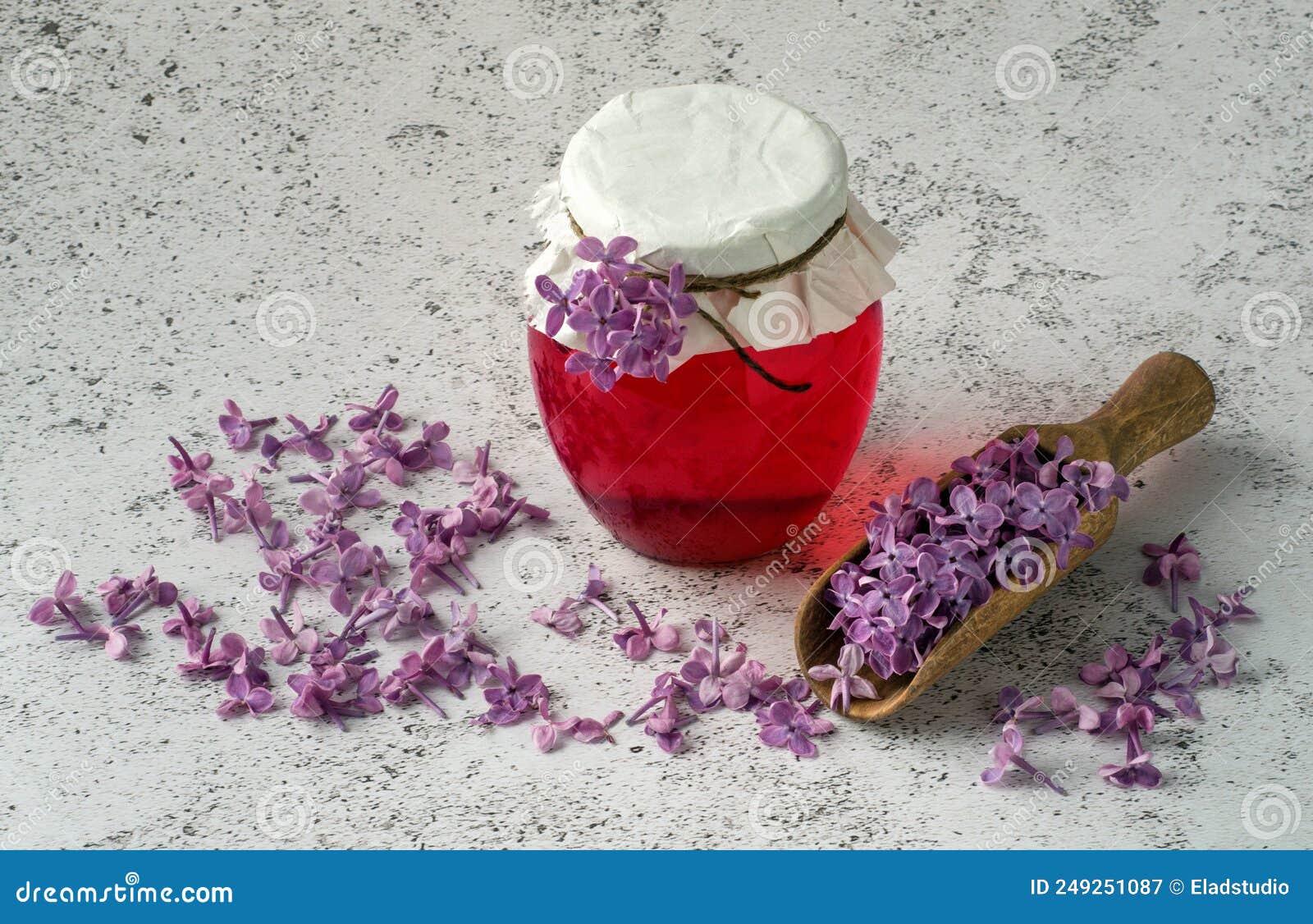 Lilac flowers syrup stock image. Image of flowers, dessert 249251087