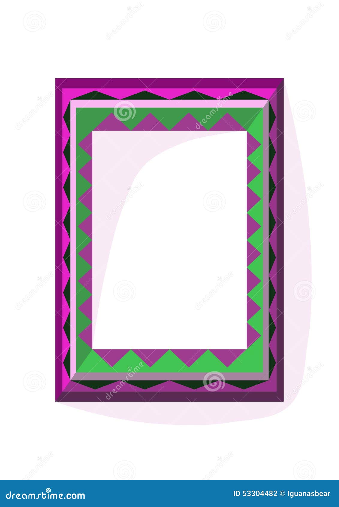 Lilac Green Angular Frame in Op Art Style Stock Vector Illustration