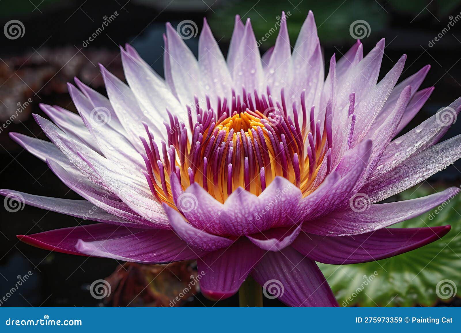 Lilie Oder Lotusblume Im Teich Stock Abbildung Illustration von