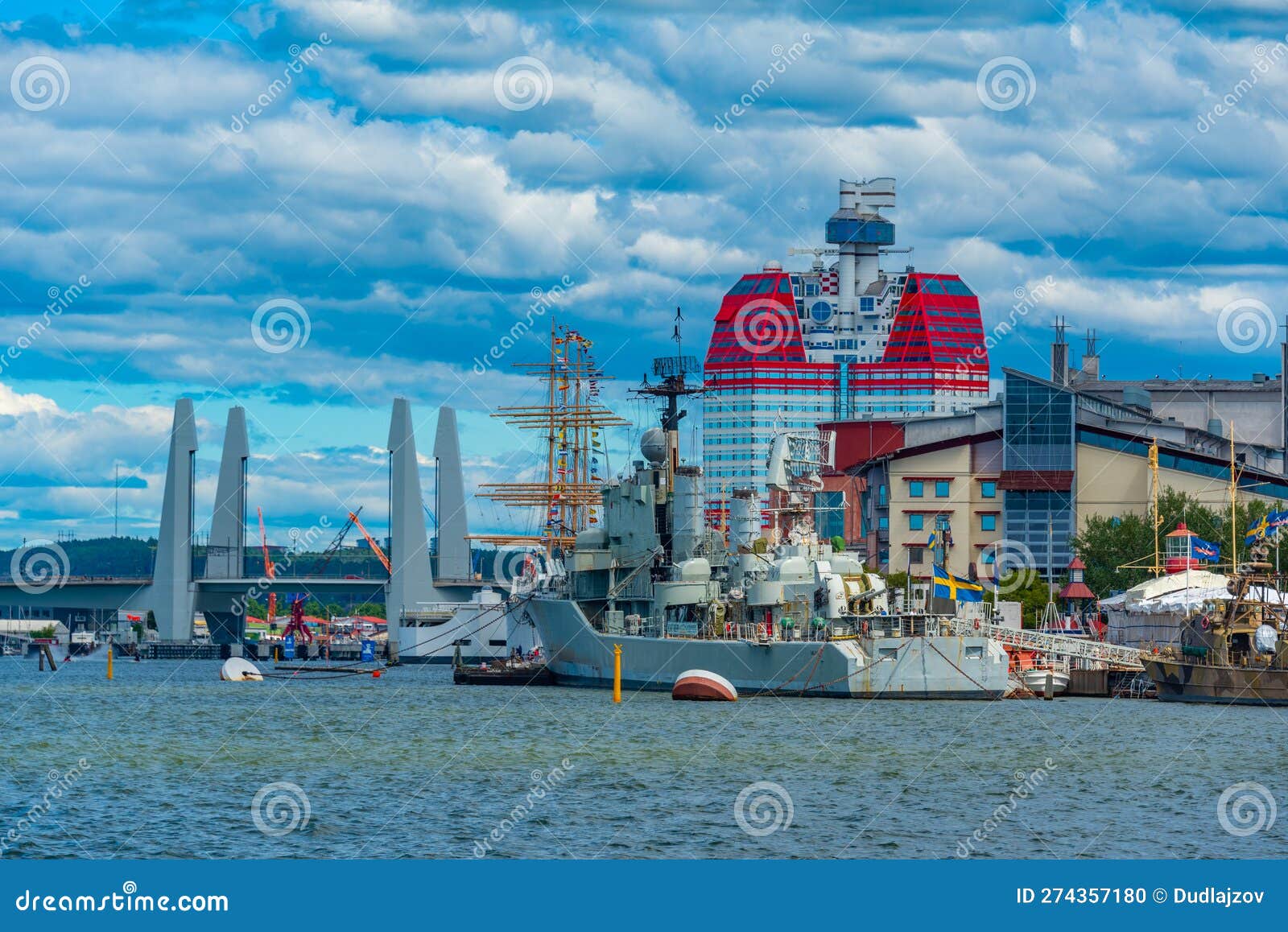 lilla bommen building, military ship smaland and barken viking s