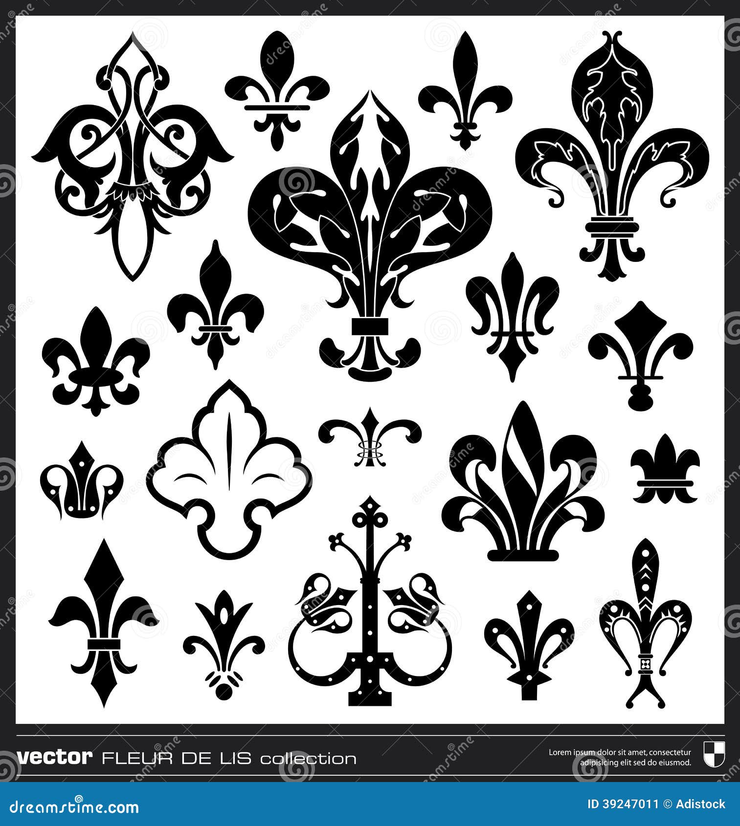 Lily flower. Fleur de lis. stock vector. Illustration of coat - 39247011