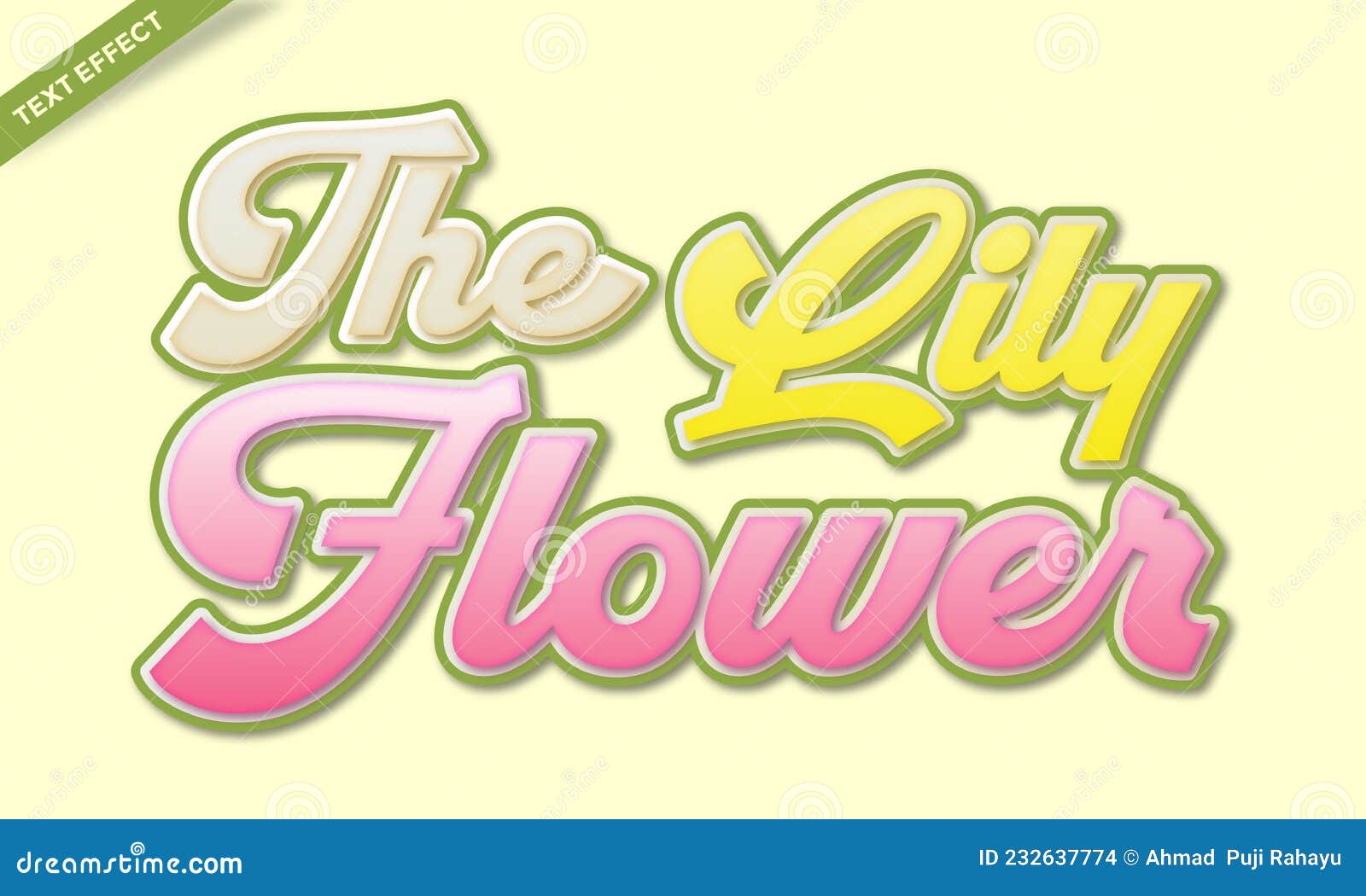 Lily Flower Text Effect Design Vector Template Stock Vector Illustration of beauty, bloom