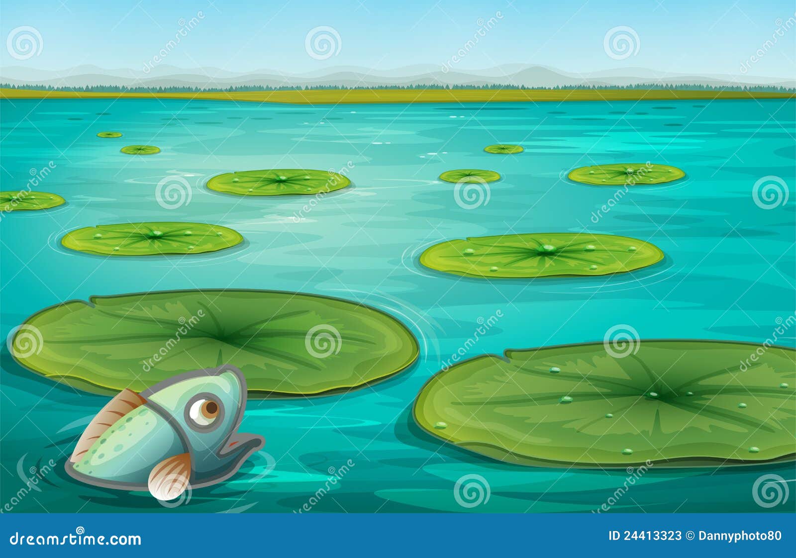Lily pads stock vector Illustration of waterlily nature 24413323