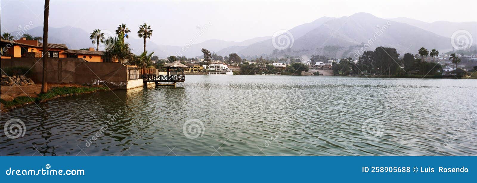 lima peru, la molina,lagoon with arquitecture and building luxury