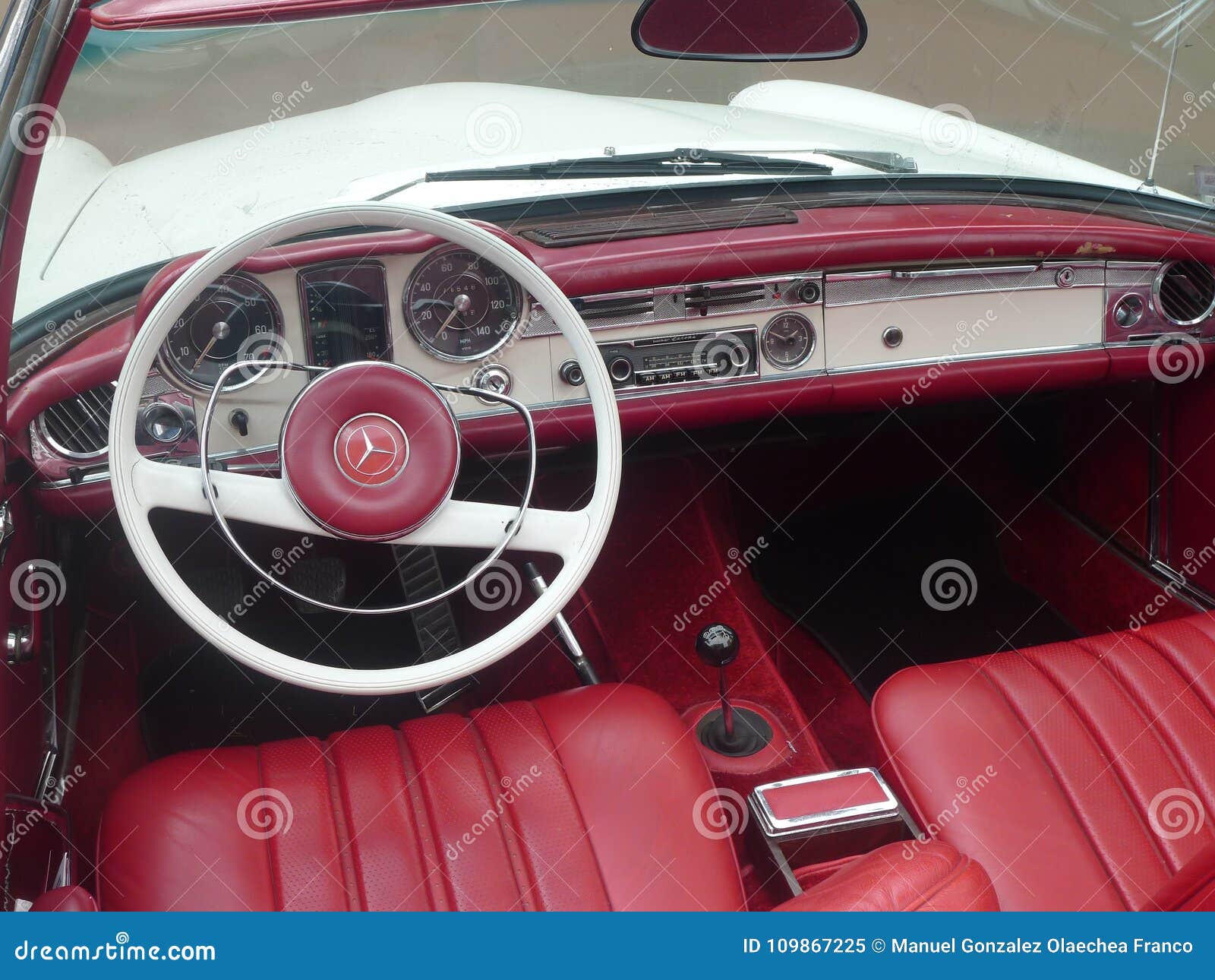 Mercedes Benz 230sl Interior Parked In Lima Editorial Image