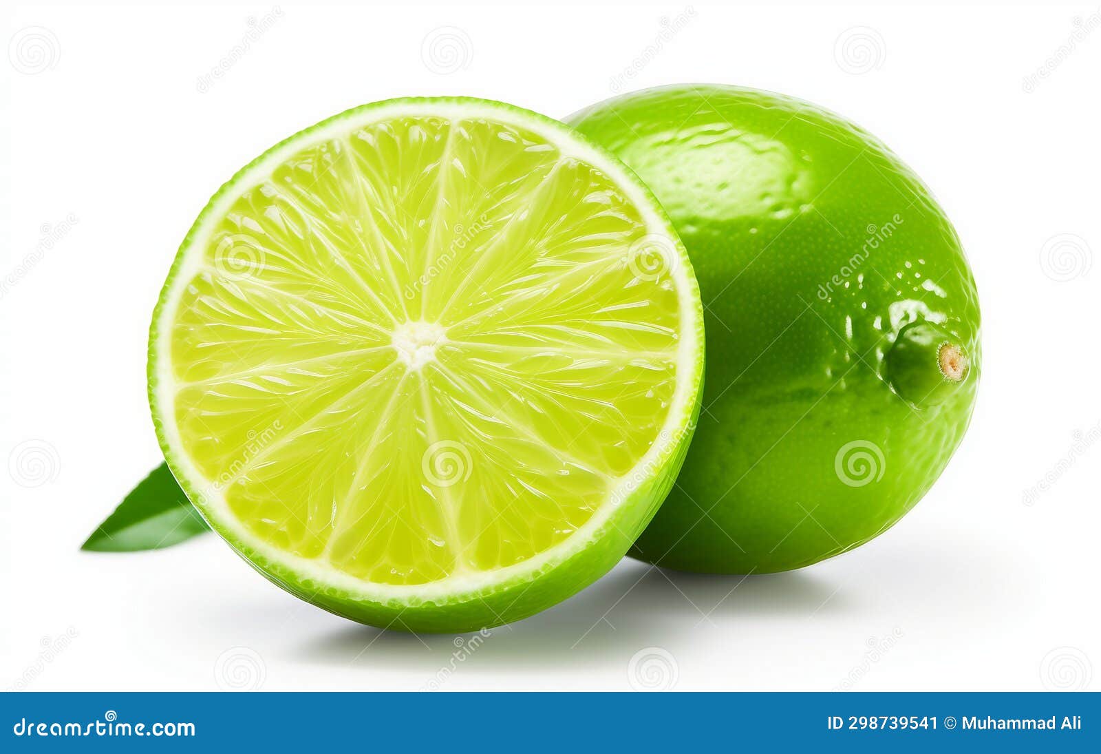 Lime Essence Unveiled on White Background Stock Image Image of green