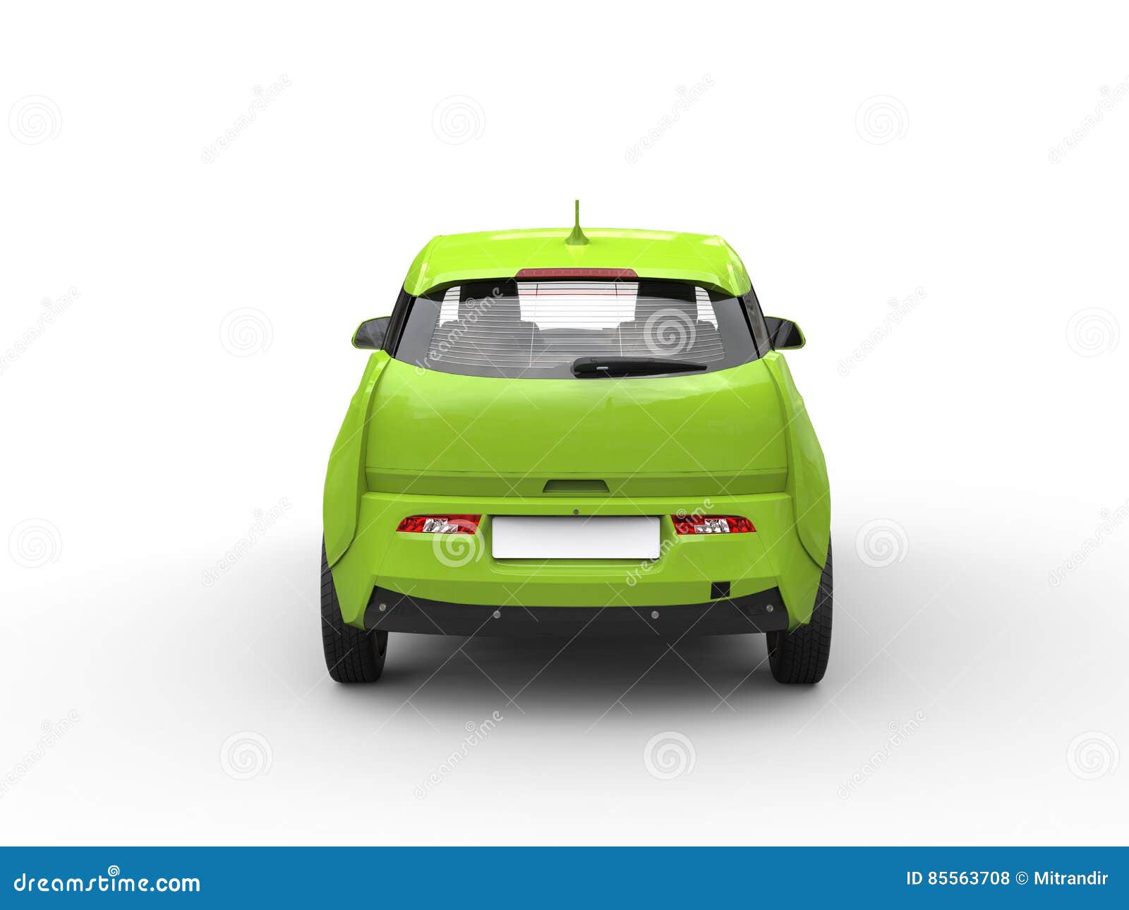 Lime Green Small Electric Car Stock Illustration Illustration of auto