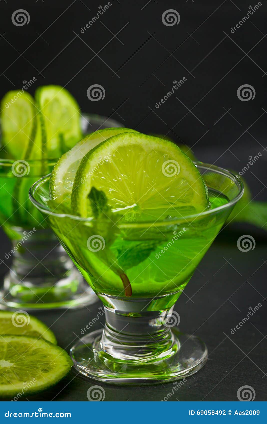 Lime and Mint, Green Vodka Drink Stock Photo Image of cocktails