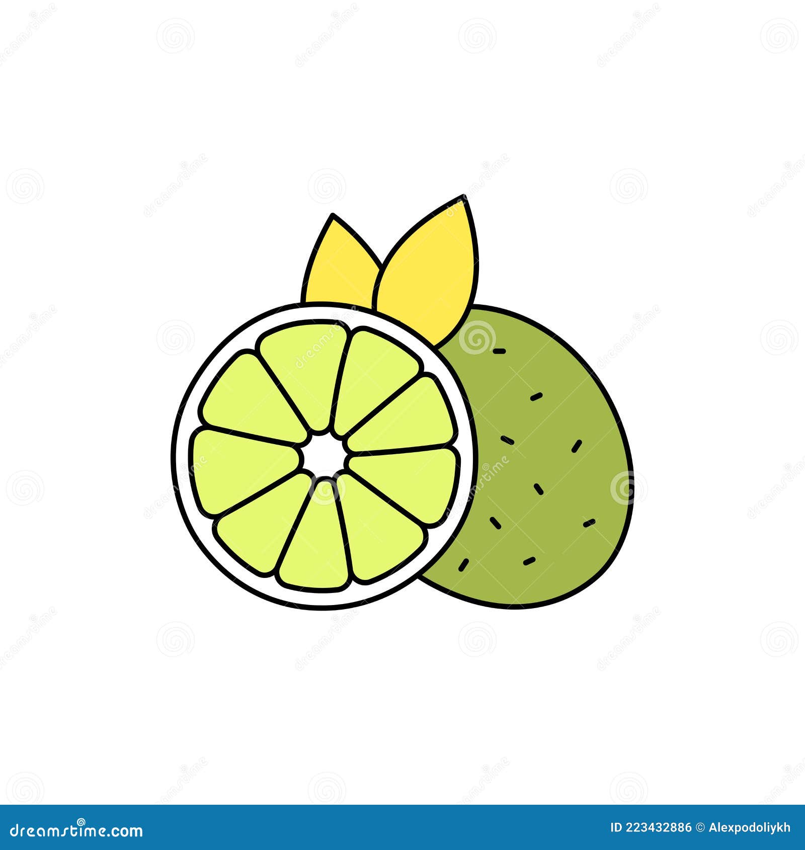 lime olor line icon. essential oils fruit seeds.