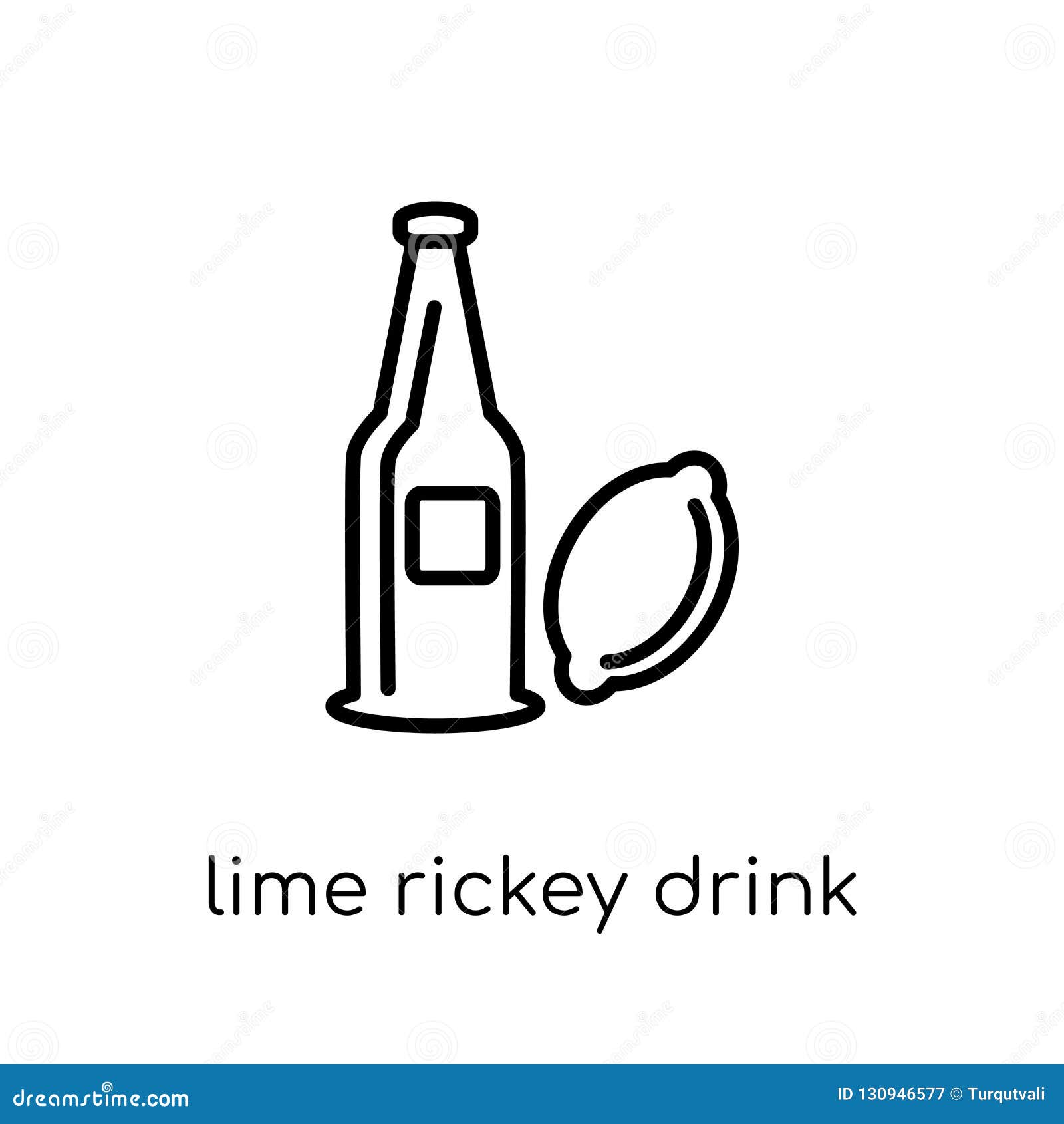 Lime Rickey Drink Vector Icon On White Background. Flat Vector Lime