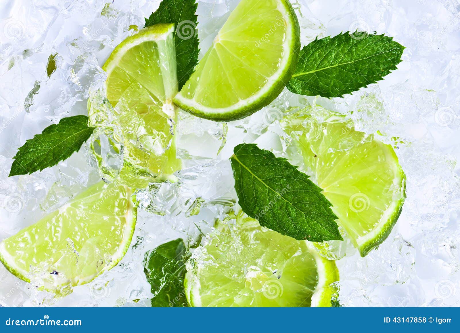 Lime slices and peppermint stock photo. Image of horizontal 43147858