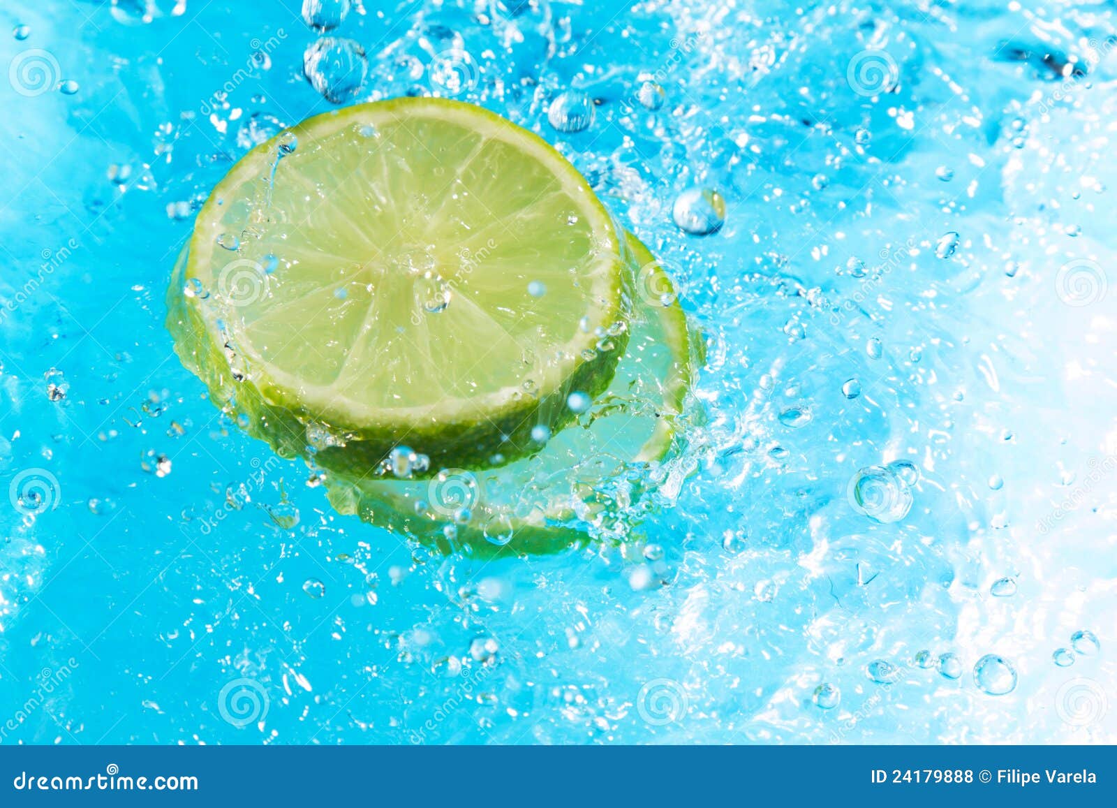 Lime Splash In Water, Top View Stock Photo Image 24179888