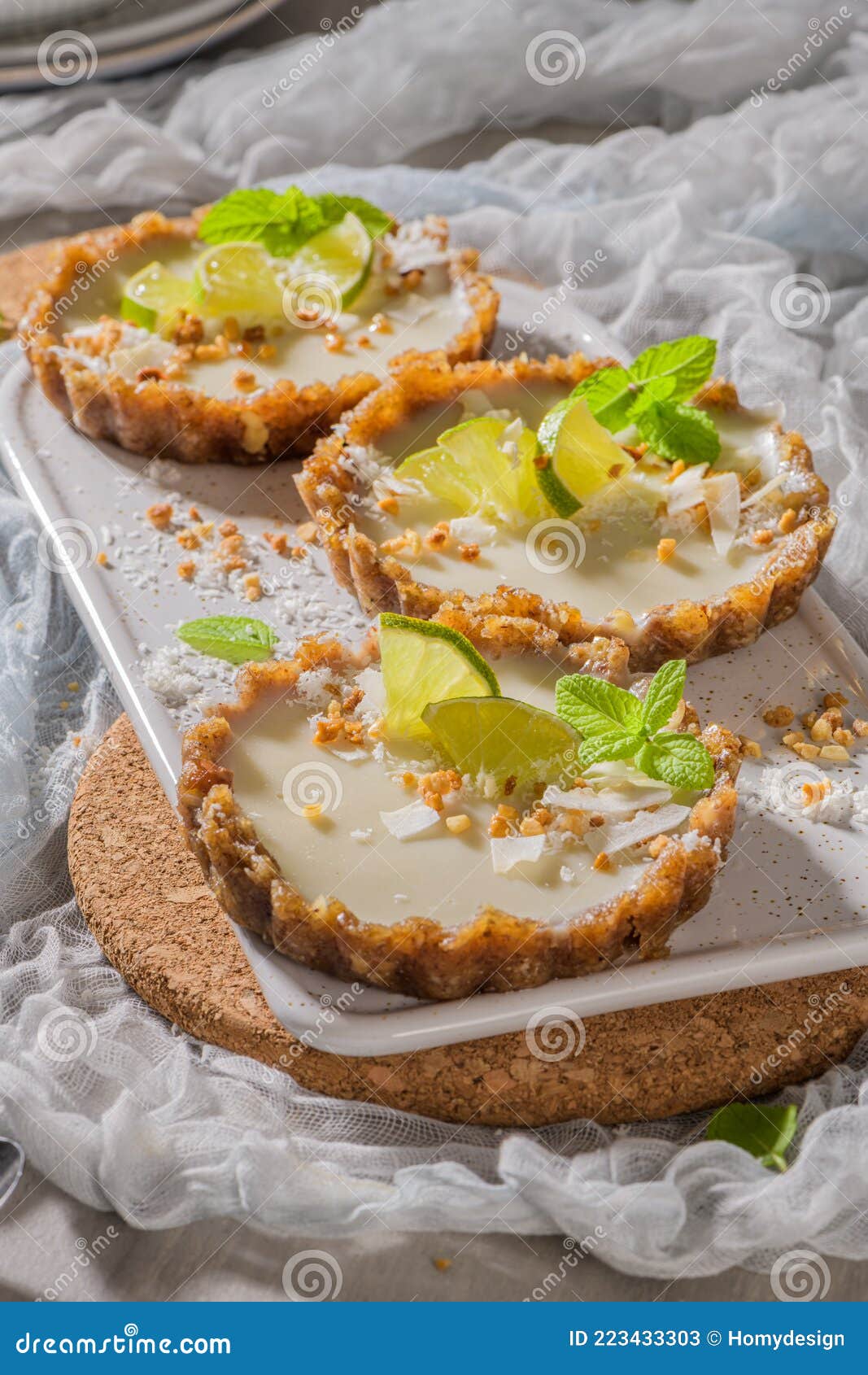 Lime vegan tarts stock image. Image of almond, cake 223433303