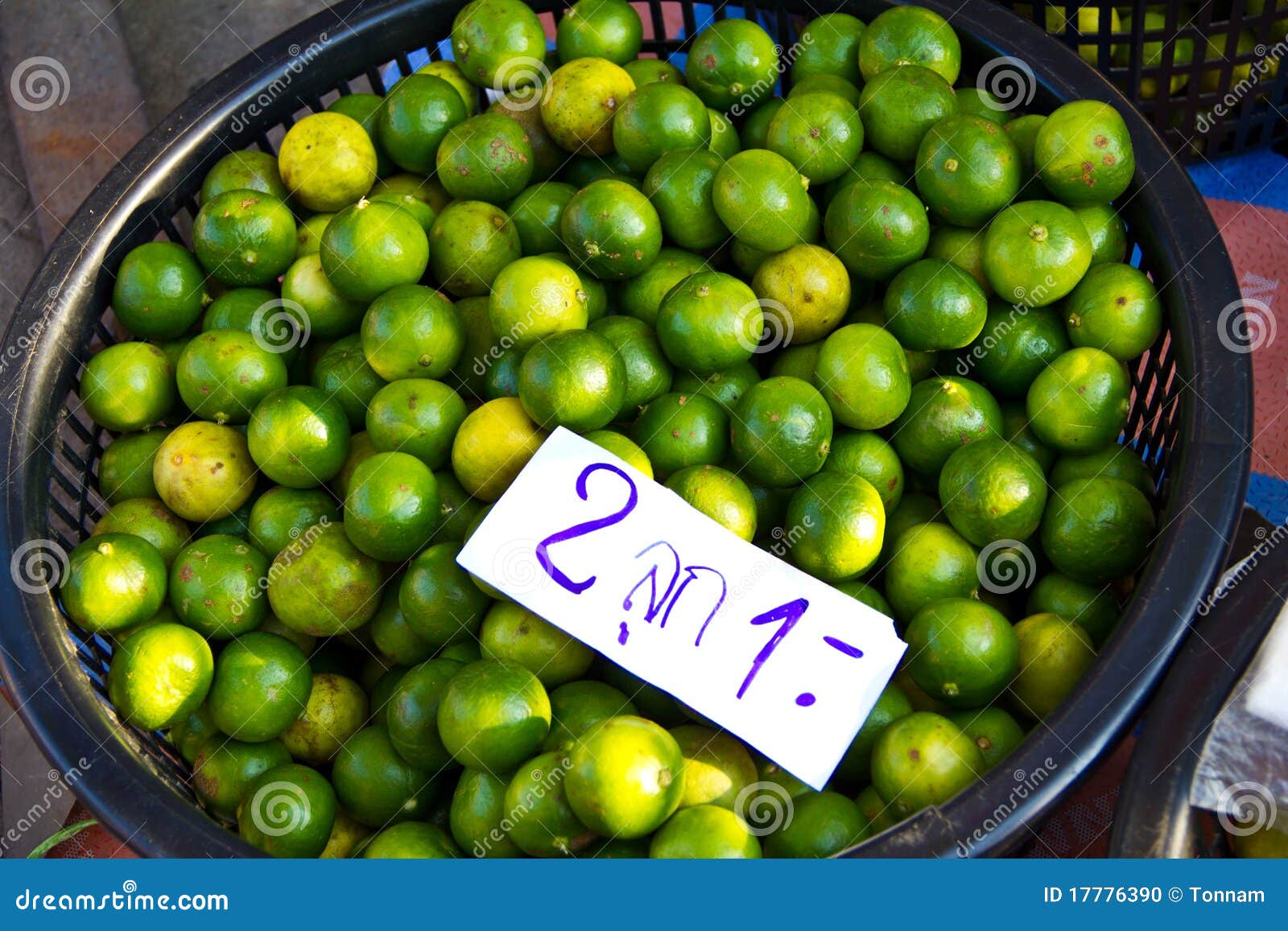 Limes in Basket at the Market Stock Photo Image of economy, sell