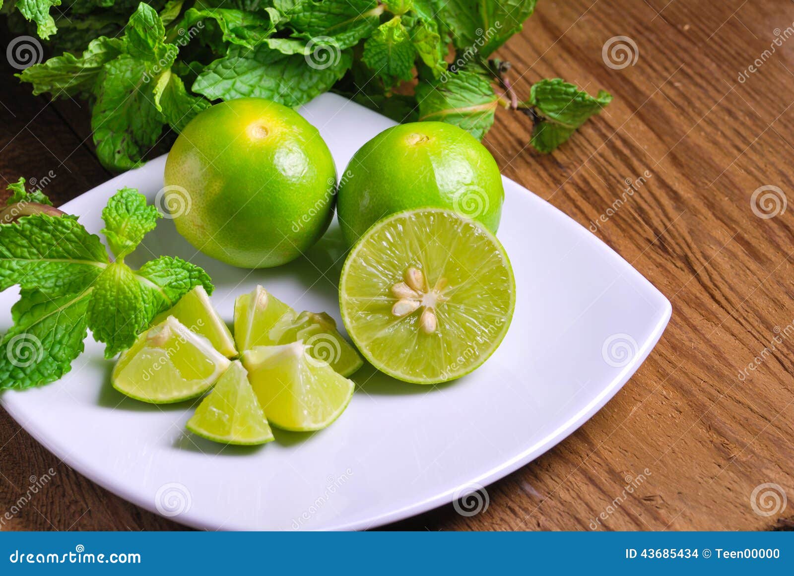 Limes and mint stock photo. Image of limes, skin, juicy 43685434