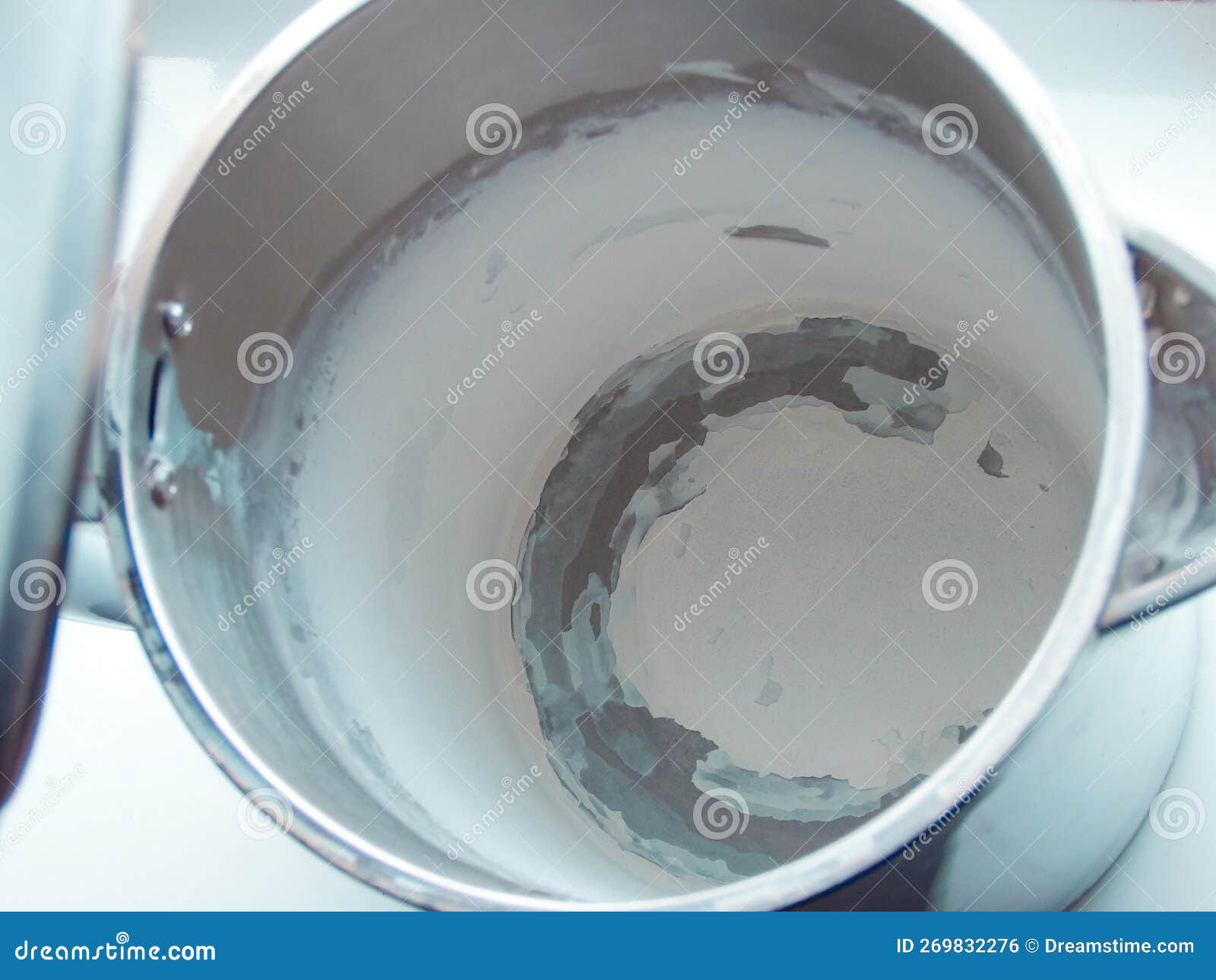Limescale, Scale In Old Kettle Isolated On White. A White, Chalky