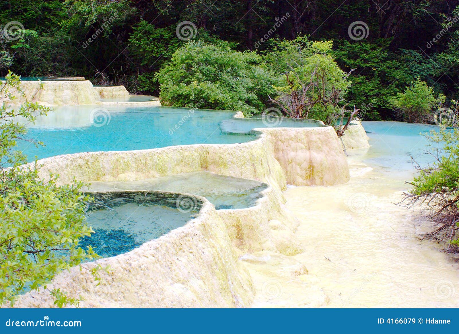 Limestone Pools in Huanglong Stock Image Image of park, travertine