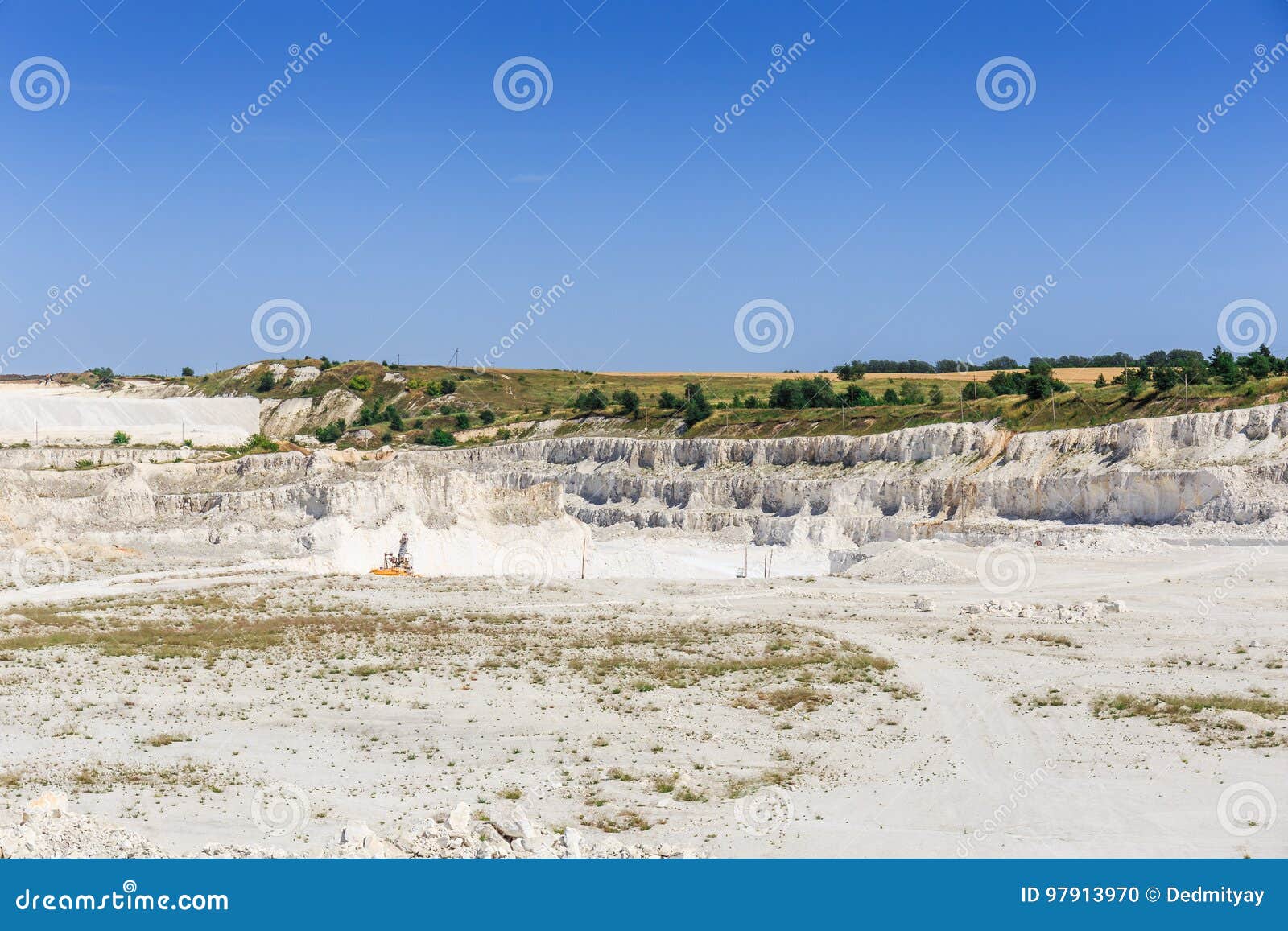 Limestone Quarry, Panoramic View of the Limestone Industry Stock Photo