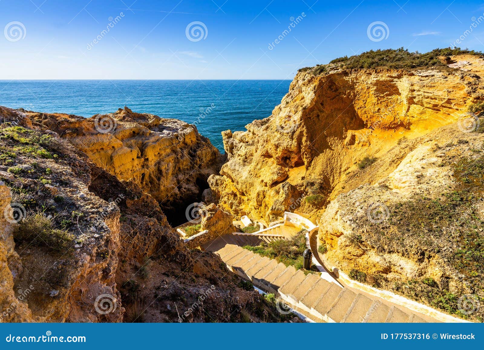 limestone rock of algar seco, carvoeiro, algarve, portugal