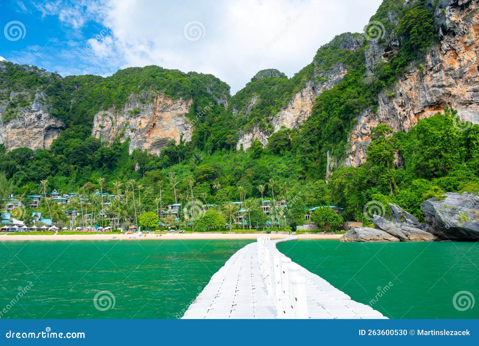 Limestone Rock Near The Railay Beach Thailand Krabi Province Stock