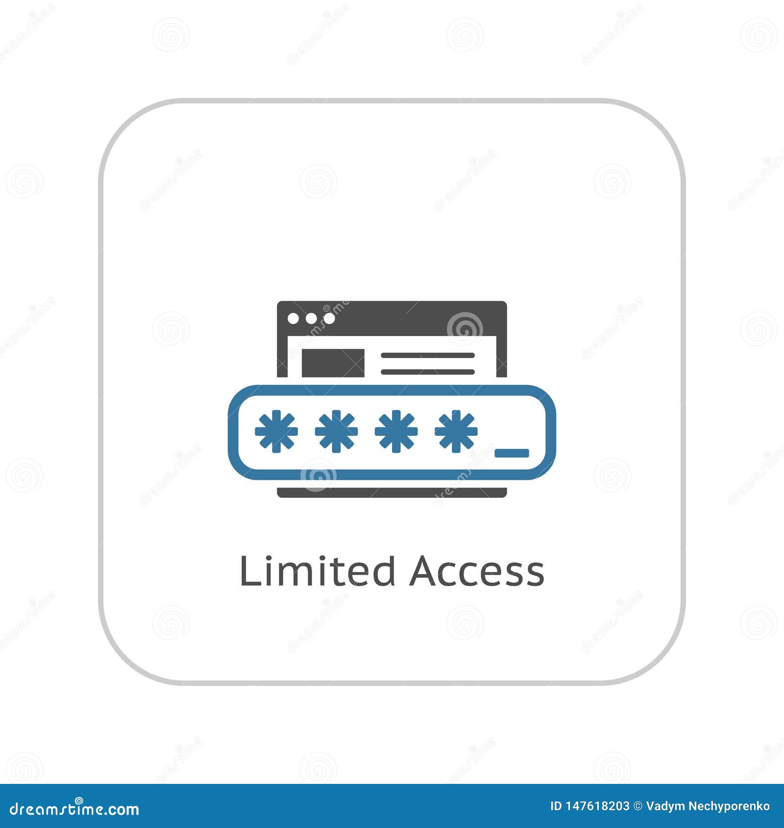 Limited Access Icon. Flat Design Stock Illustration Illustration of