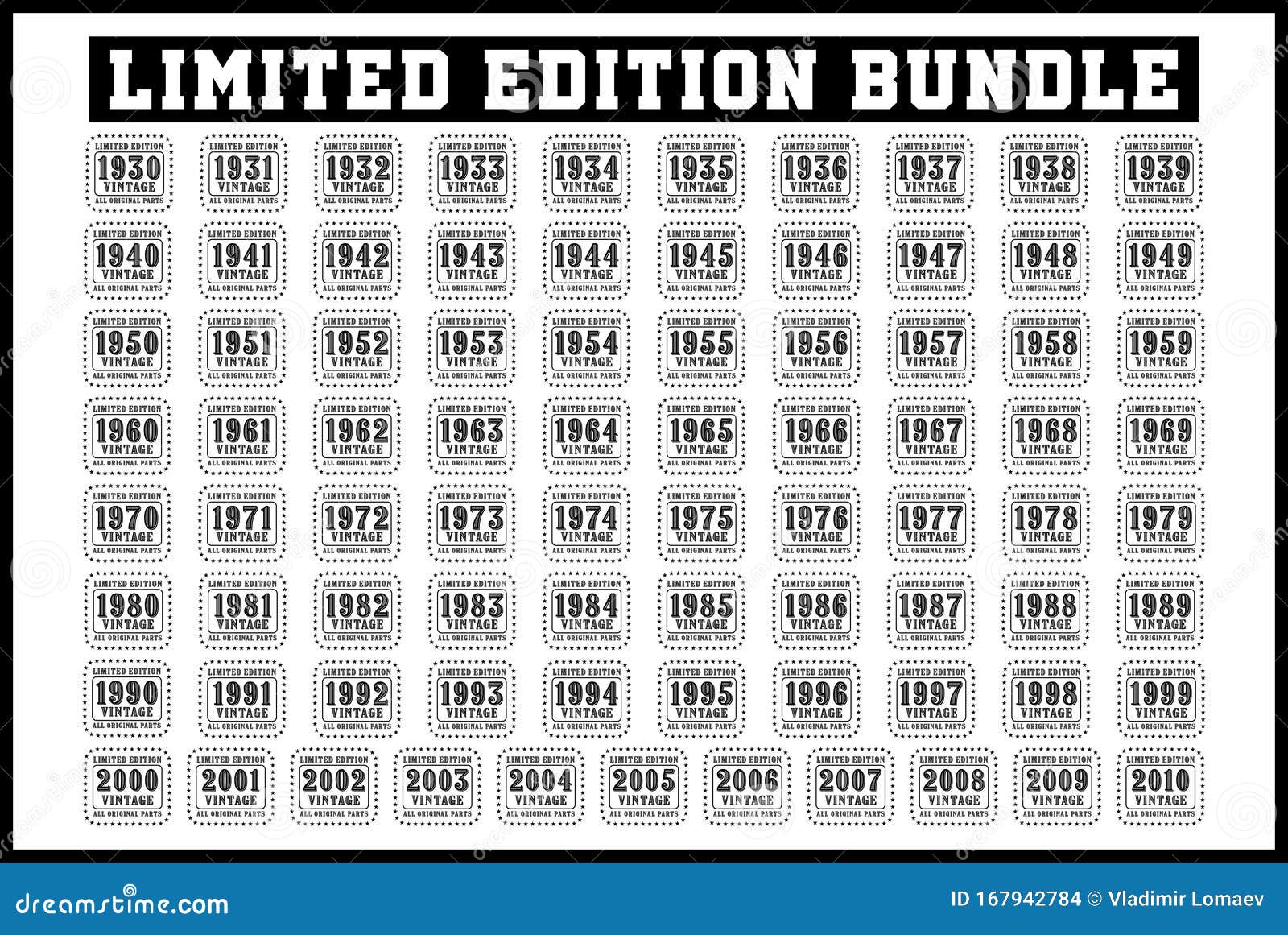 Download Limited Edition Birthday T Shirt Svg Bundle Stock Photo Illustration Of Design Funny 167942784