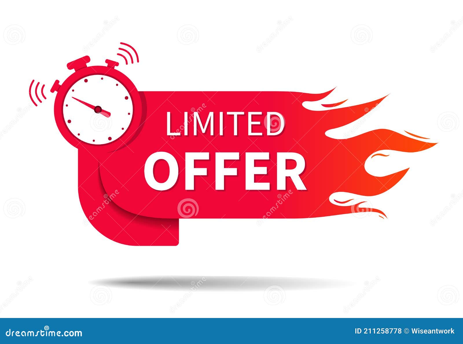 Limited Offer. Banner of Sale with Clock, Fire and Countdown. Hot Limited  of Time Offer of Discount. Icon of Promo Deal Stock Vector - Illustration  of offer, label: 211258778