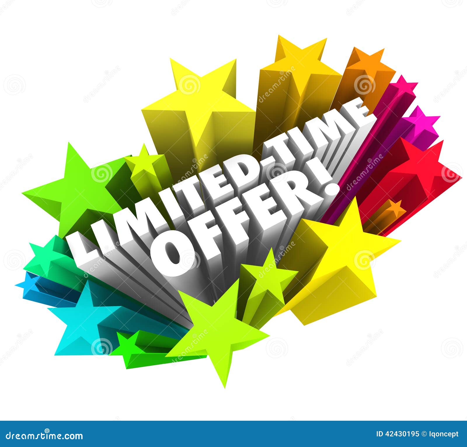 Limited Time Offer Stars 3d Words Special Savings Deal Ending so Stock