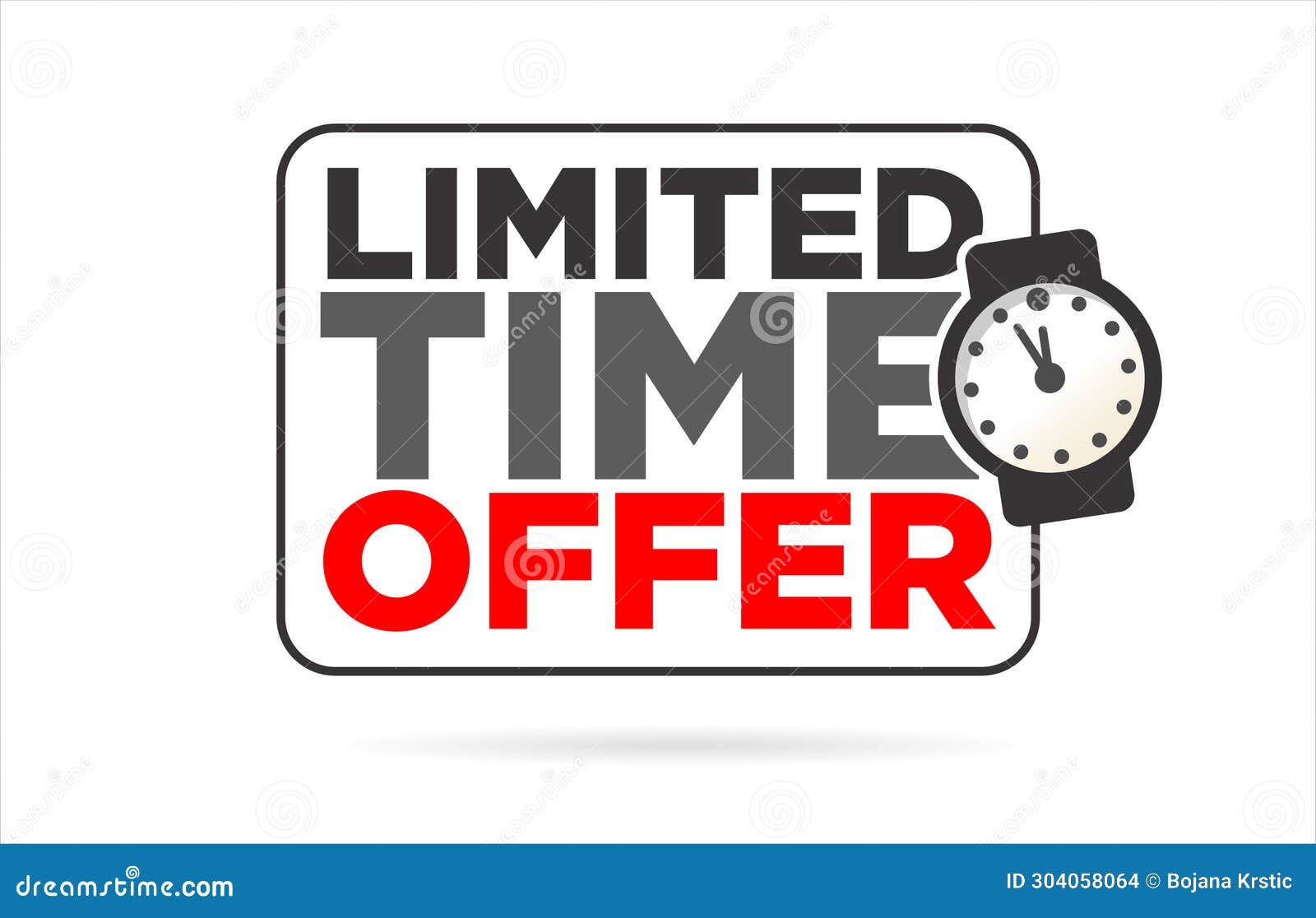 Limited Time Offer Sticker Isolated on White Background Stock ...